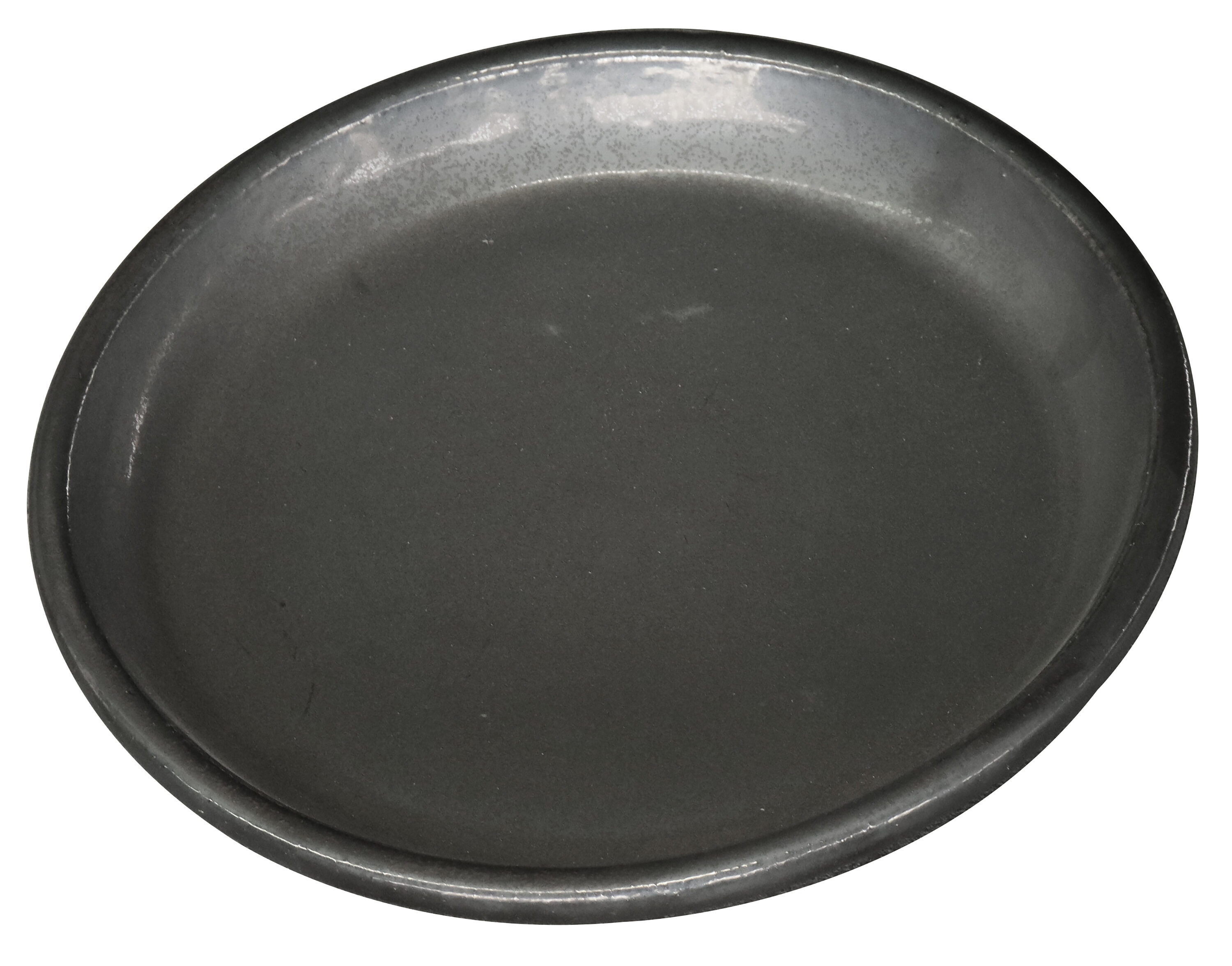 allen + roth GM-S8 8.85-in Gun Metal Glazed ceramic Plant Saucer