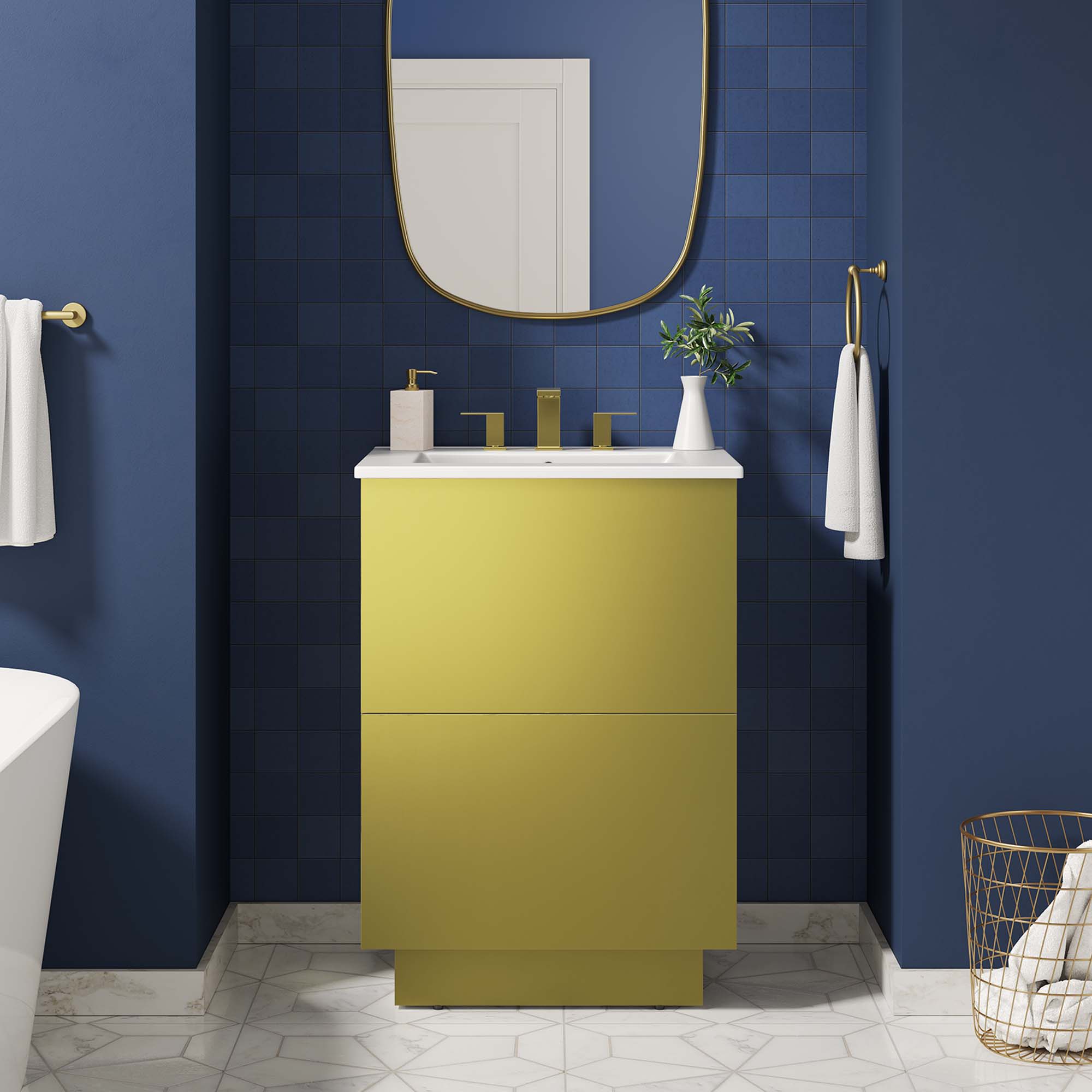 Modway EEI-6425-WHI-GLD Bath-Vanity-Combo - View #4