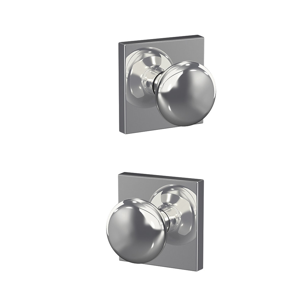 Schlage FC172 PLY 625 COL Custom Plymouth - Collins Bright Chrome Interior Hall/Closet Dummy Door Knob