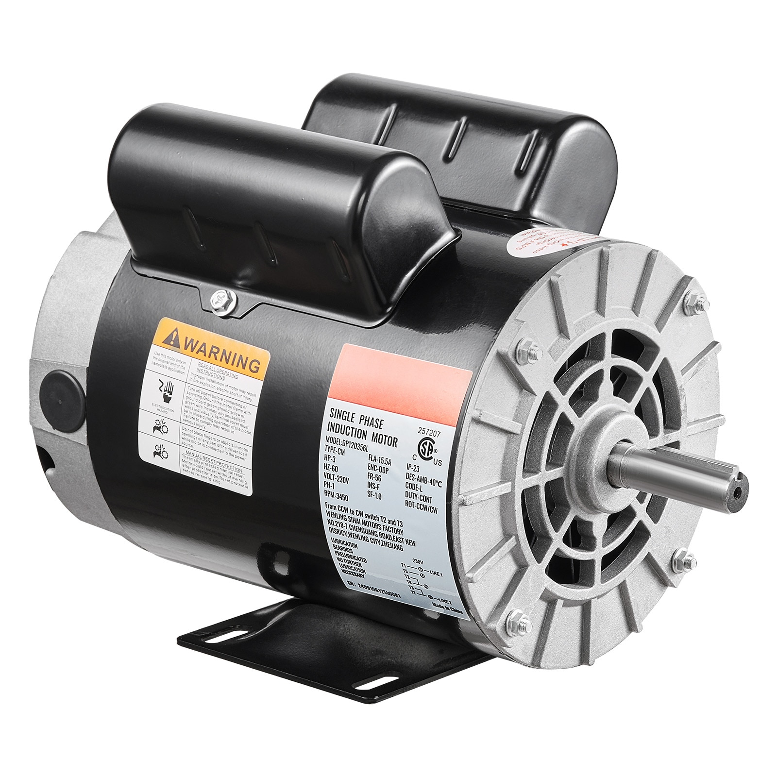 VEVOR 3HP Air Compressor Electric Motor 3 -HP Replacement Engine for Generators #DXKYJDJLODP3H0LPBV7