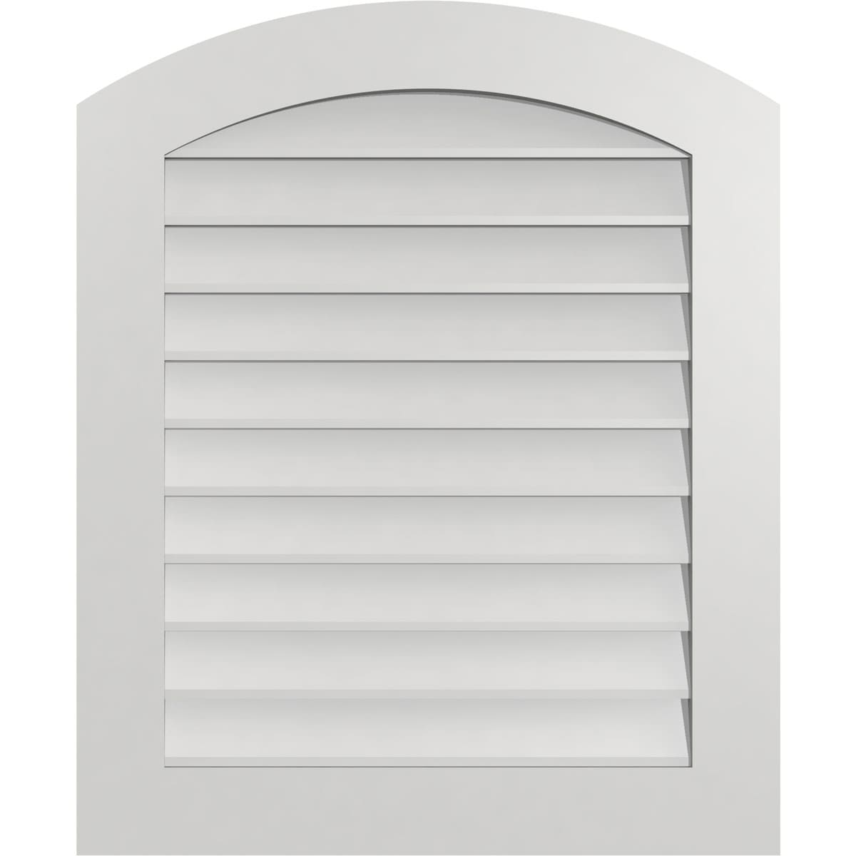 Ekena Millwork GVPAR28X3401SN 28-Inches x 34-Inches Off-white Round top PVC Gable Louver Vent