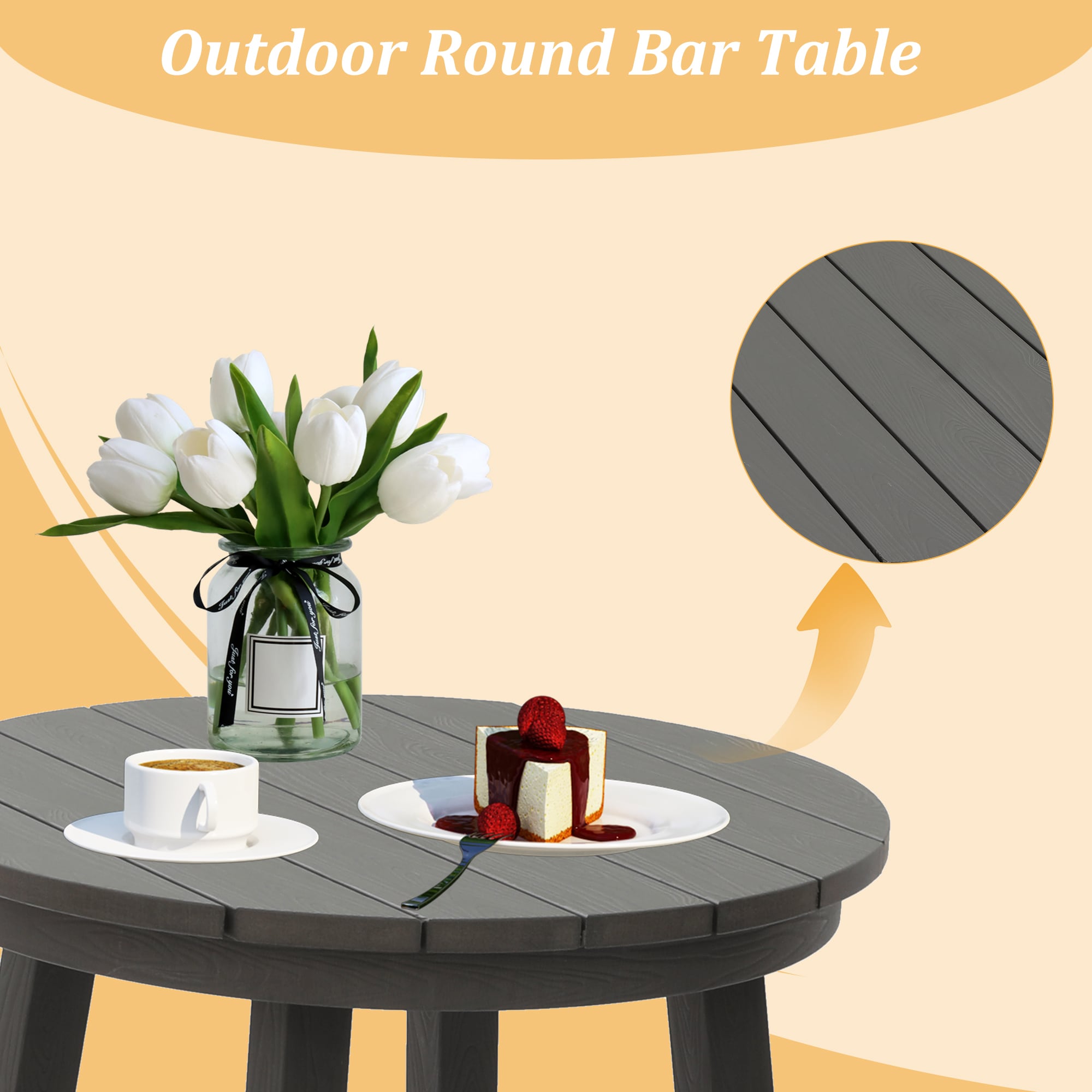 Clihome CL-B03-GY Patio-Tables - View #6