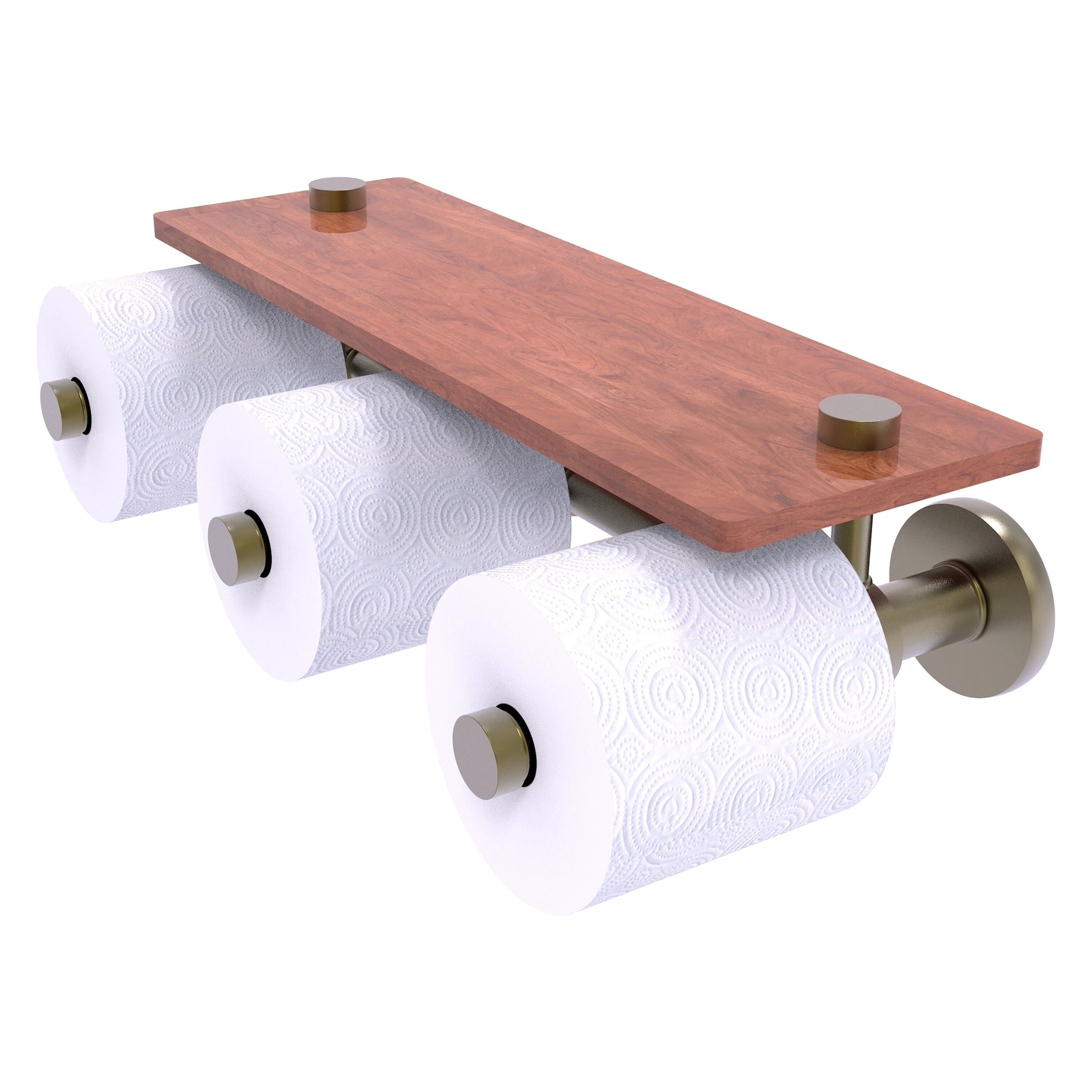 Allied Brass P1000-35-3S-IRW-ABR Prestige Skyline Antique Brass Wall mount Double post Toilet Paper Holder 3 -Rolls