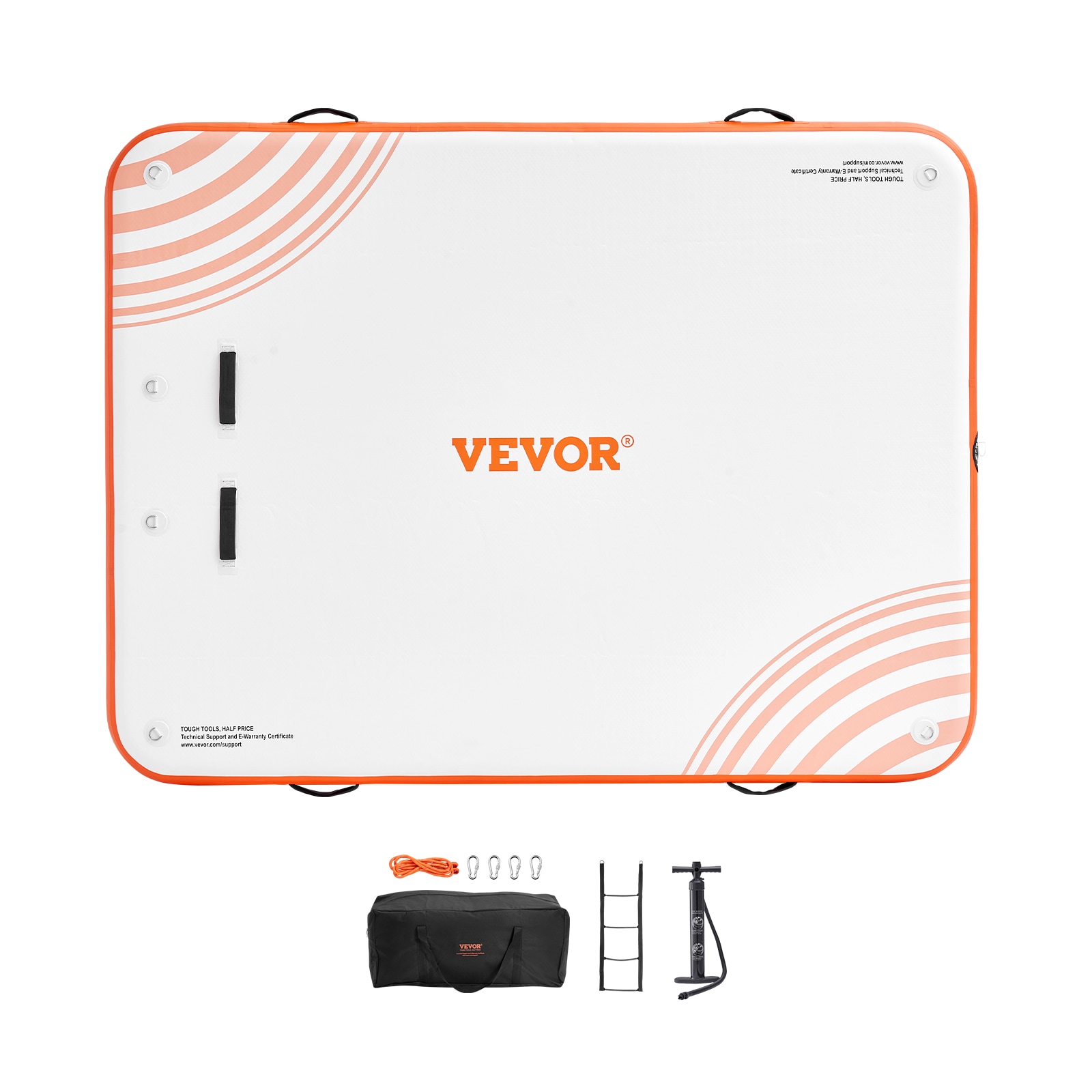 VEVOR CQFT10X8FTBJISUUFV0 Inflatable Floating Dock Orange Kickboard