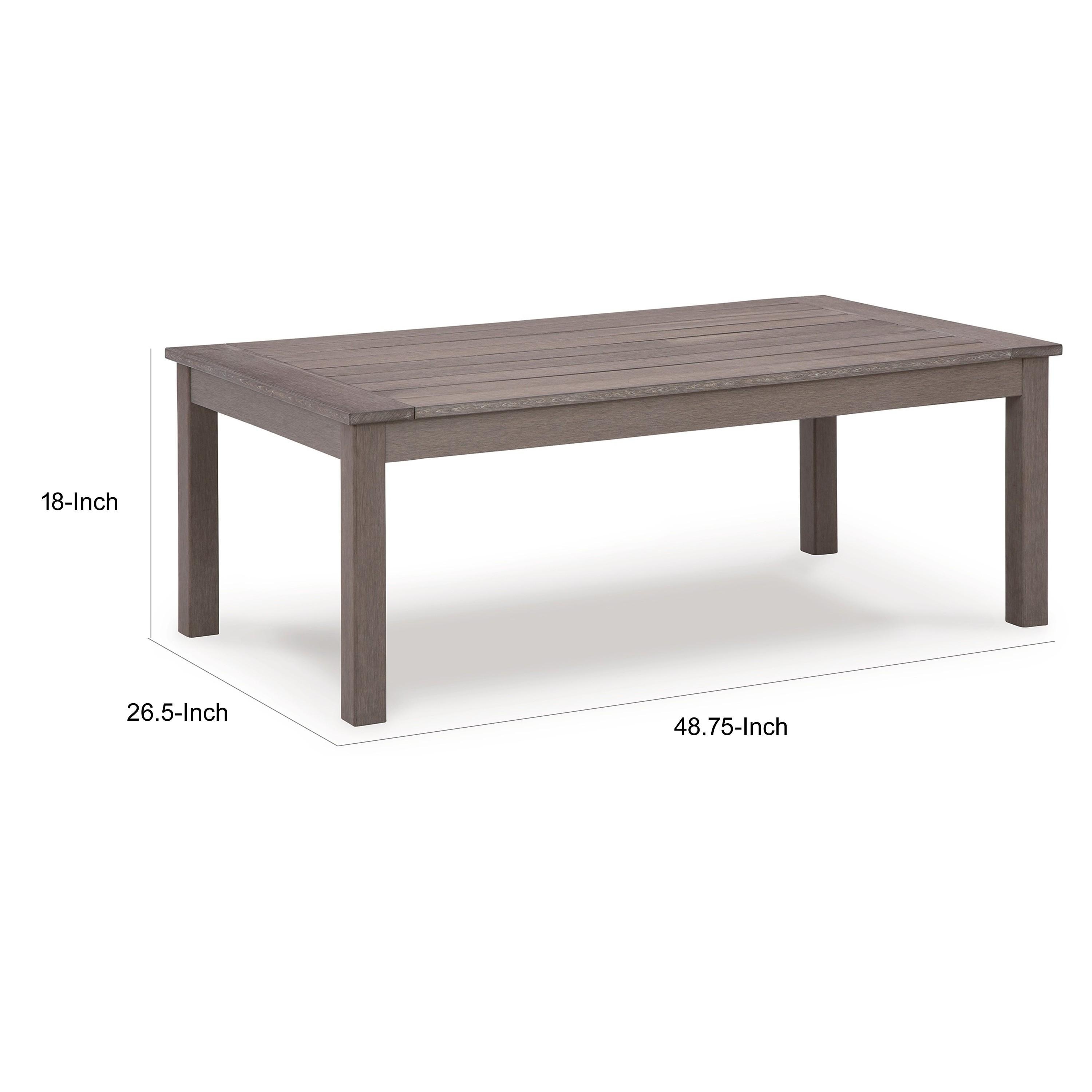 Weatherwood Rectangular Outdoor Coffee Table in Dark Brown