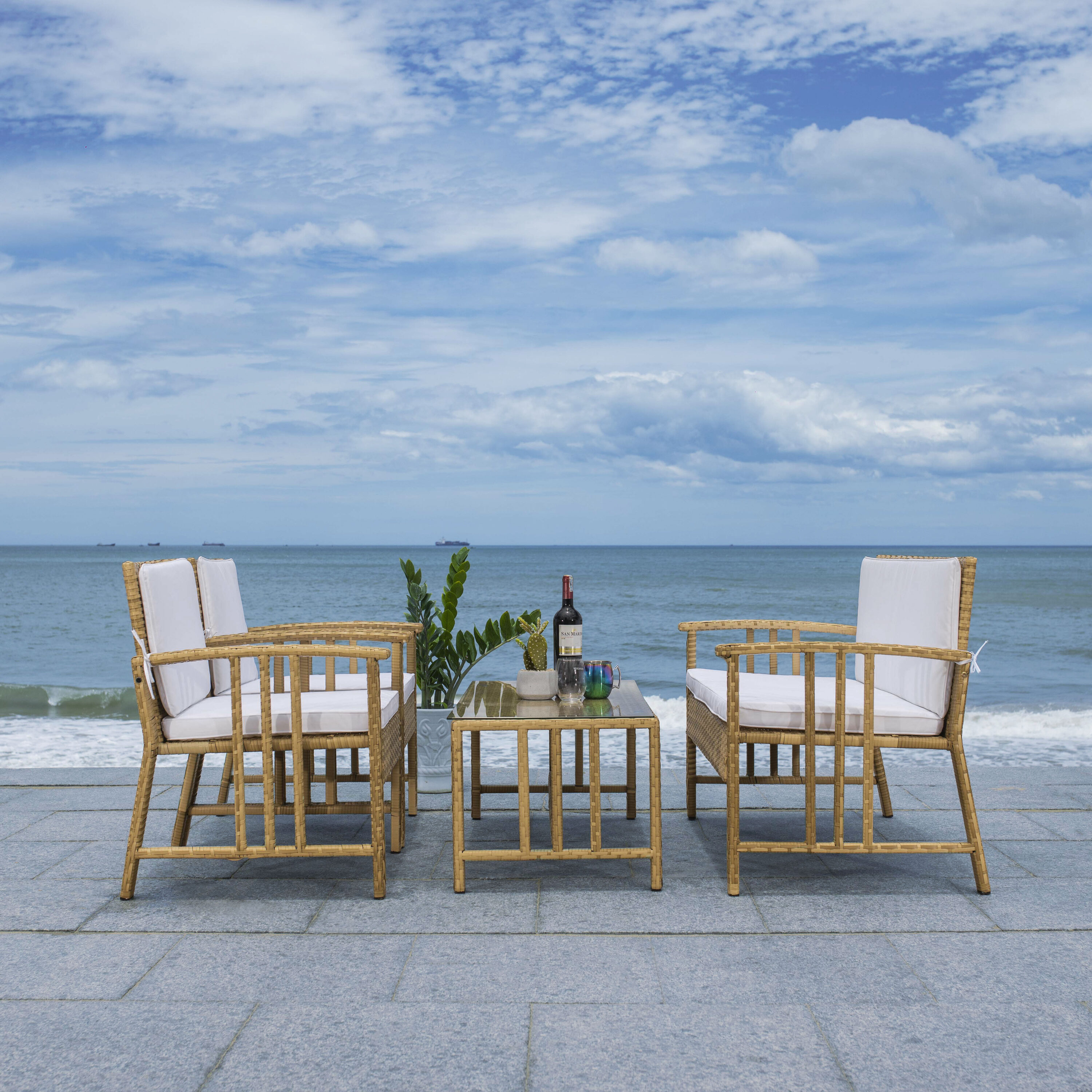 Safavieh PAT7713D Patio-Conversation-Sets - View #7