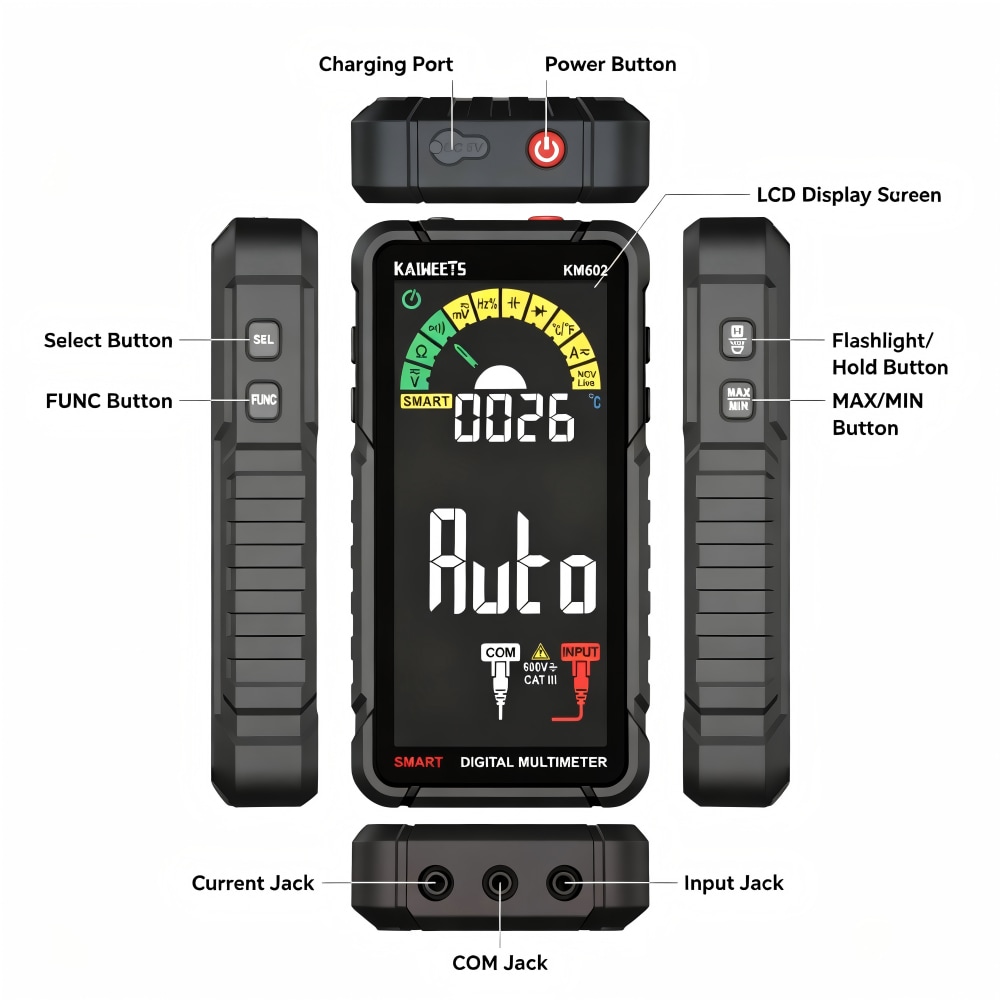 KAIWEETS KM602 multimeters - View #3
