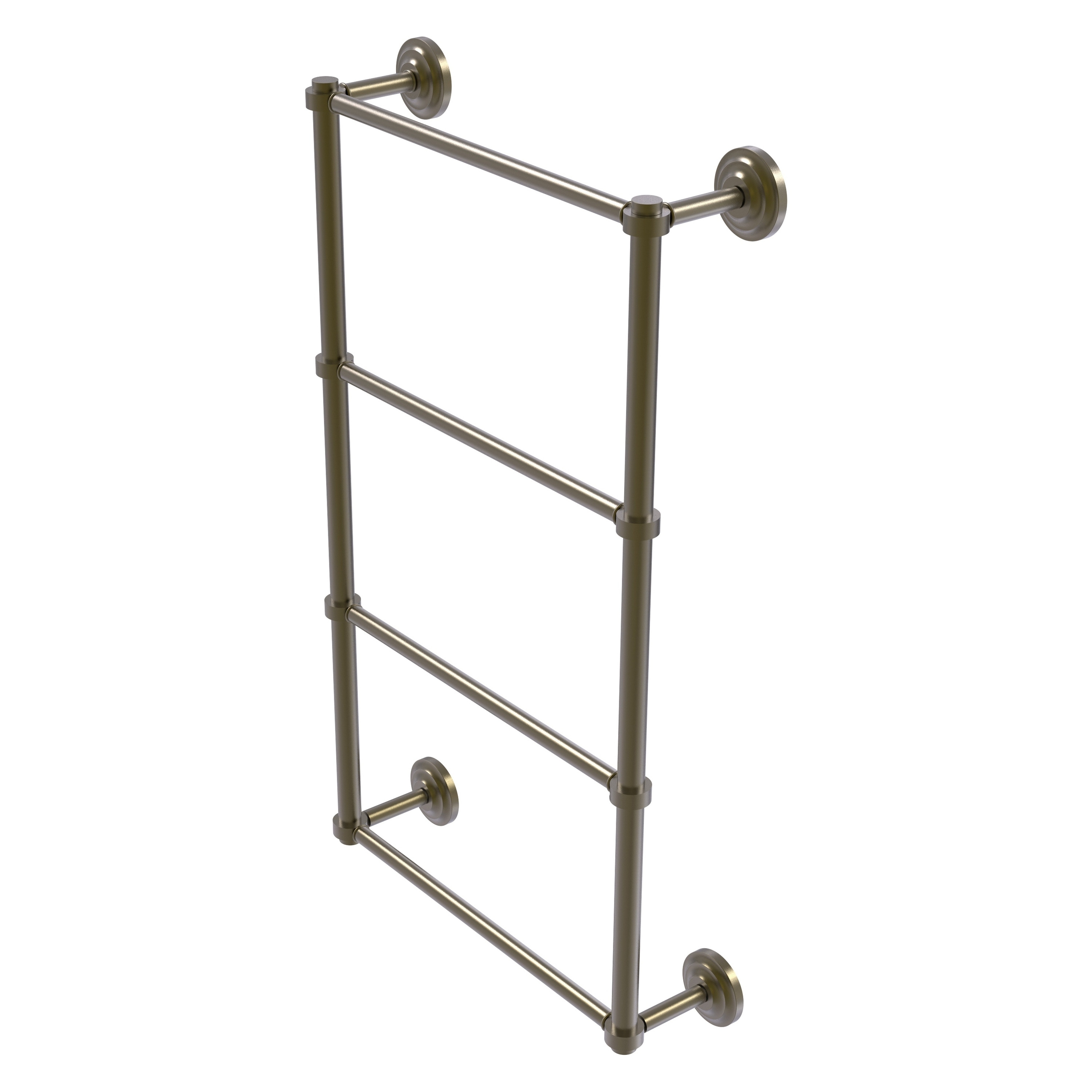 Allied Brass QN-28-30-ABR Que New 30-in double Antique Brass Wall mount 4-tier Towel Bar