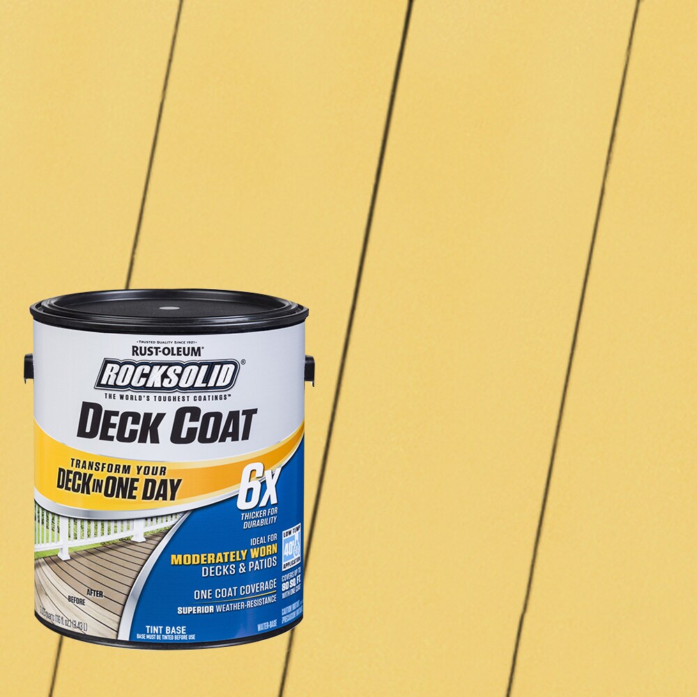 Rust-Oleum 319645T RockSolid 6X Deck Coat Pre-Tinted Maze Solid Exterior Wood Stain and Sealer in One ( 1-gallon )