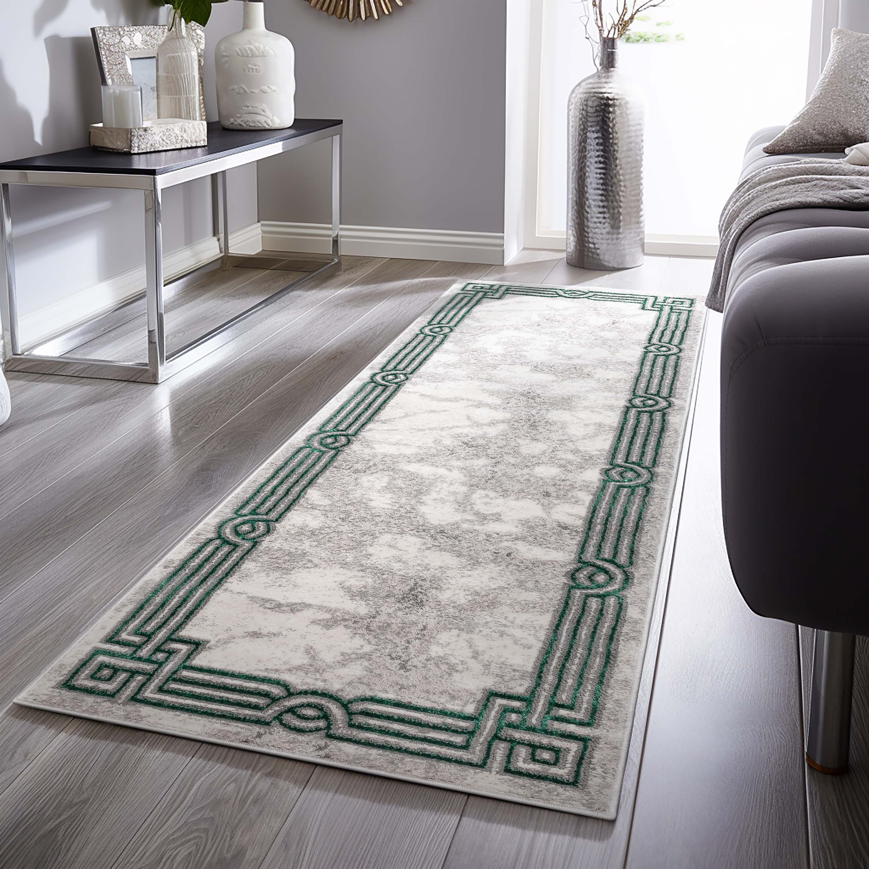 Well Woven FRM-75-2 Fairmont 2 x 8 (ft) Polypropylene Green Rectangular Indoor Abstract Mid-Century Modern Runner rug