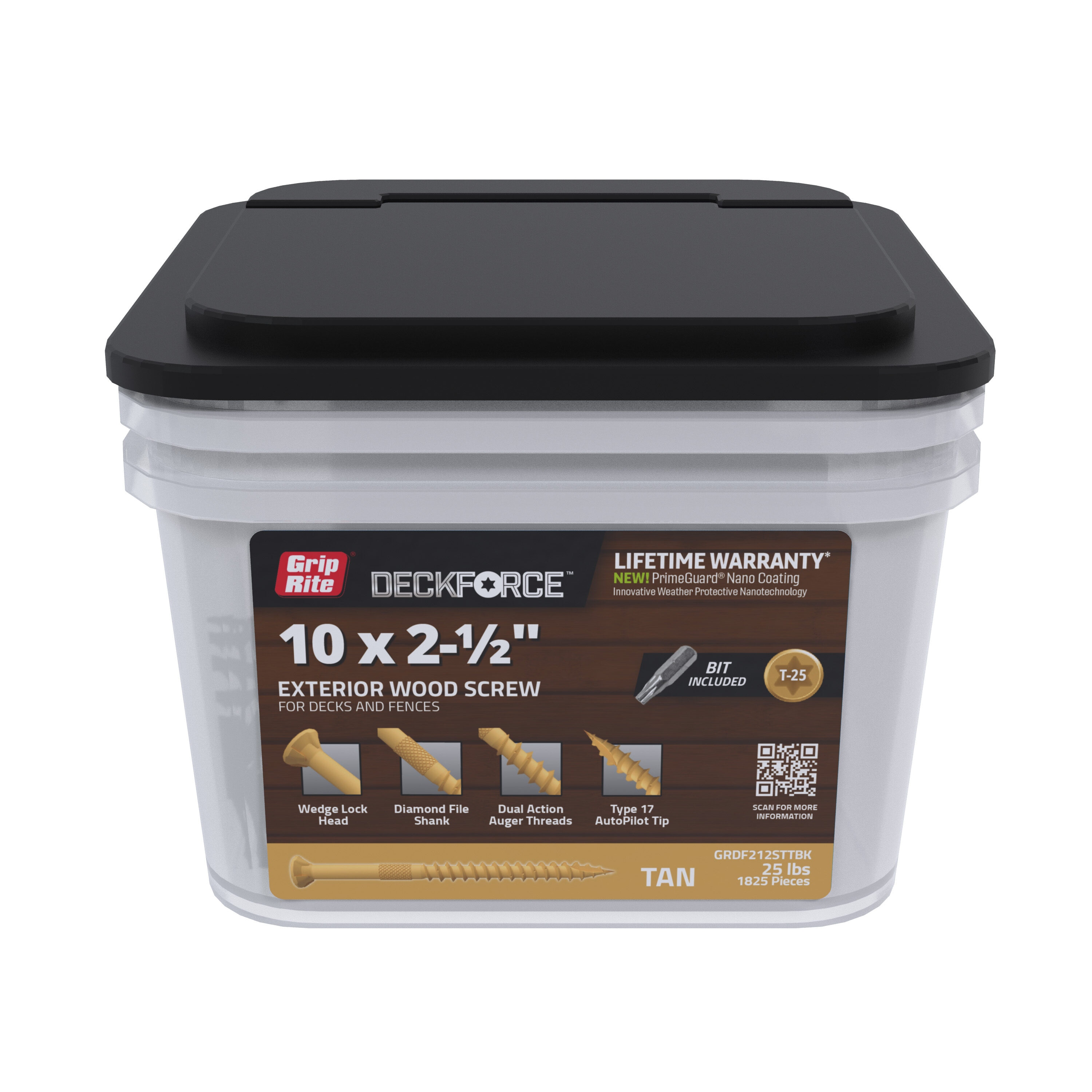 DeckForce by Grip Rite #10 x 3-in Wood To Wood Deck Screws (1580-Per Box) GRDF3STTBK Sansujyuku sansujyuku.com