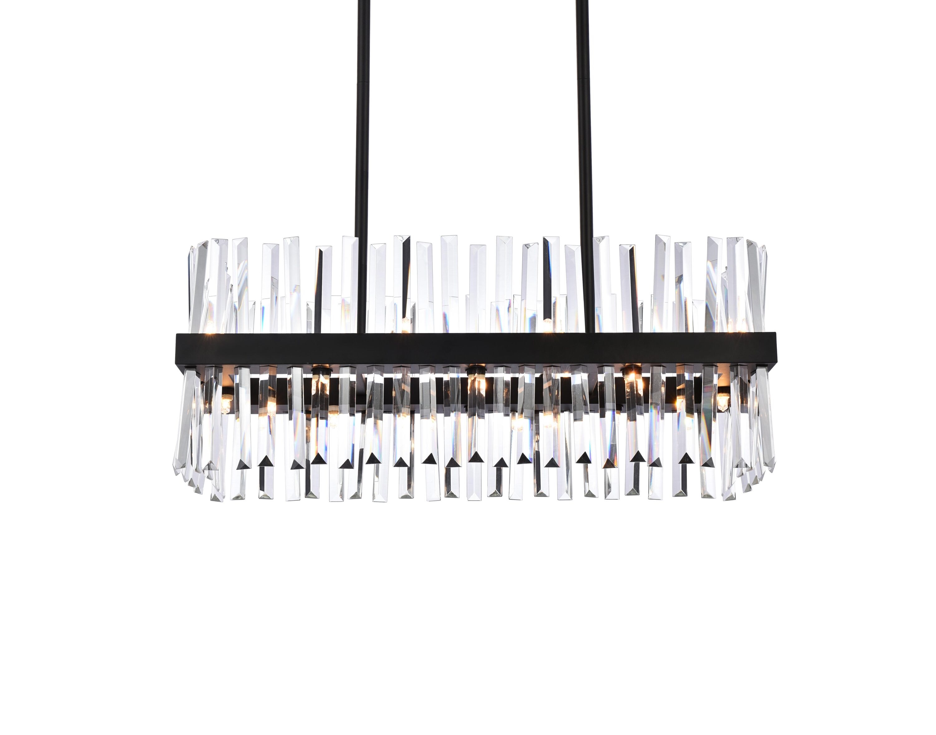 Serephina 16-Light Black Crystal Chandelier with Royal Cut Prisms
