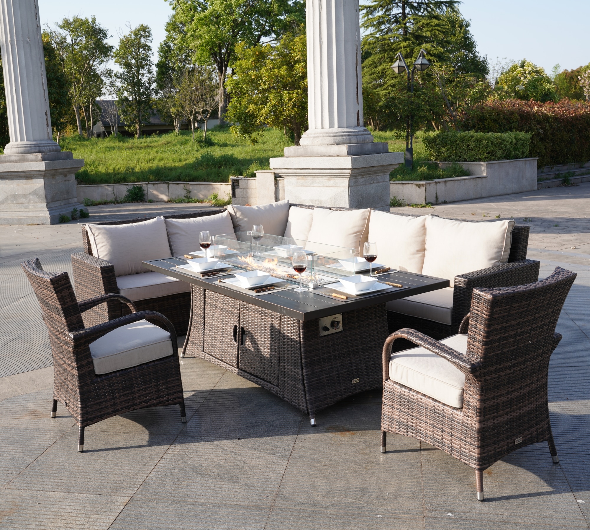 Direct Wicker DWG-1406RA1122C-BR Patio-Conversation-Sets - View #2