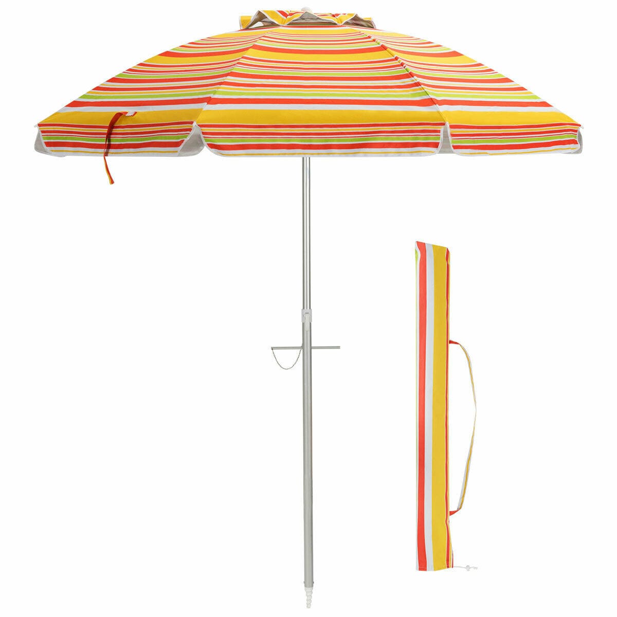 Clihome CWCH-OP70AD314RY 6-ft Aluminum Multiple colors/finishes No-tilt Market Patio Umbrella