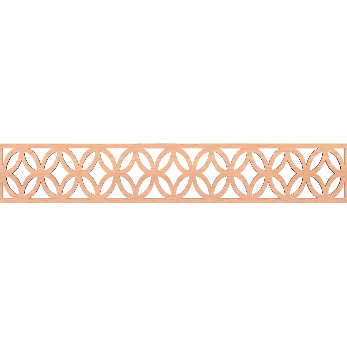Ekena Millwork MLDA08X46CROAL Crosby Fretwork Flat Trim 8-in x 3.89-ft Alder Brown Unfinished 2155886 Pierced Wall Panel Moulding