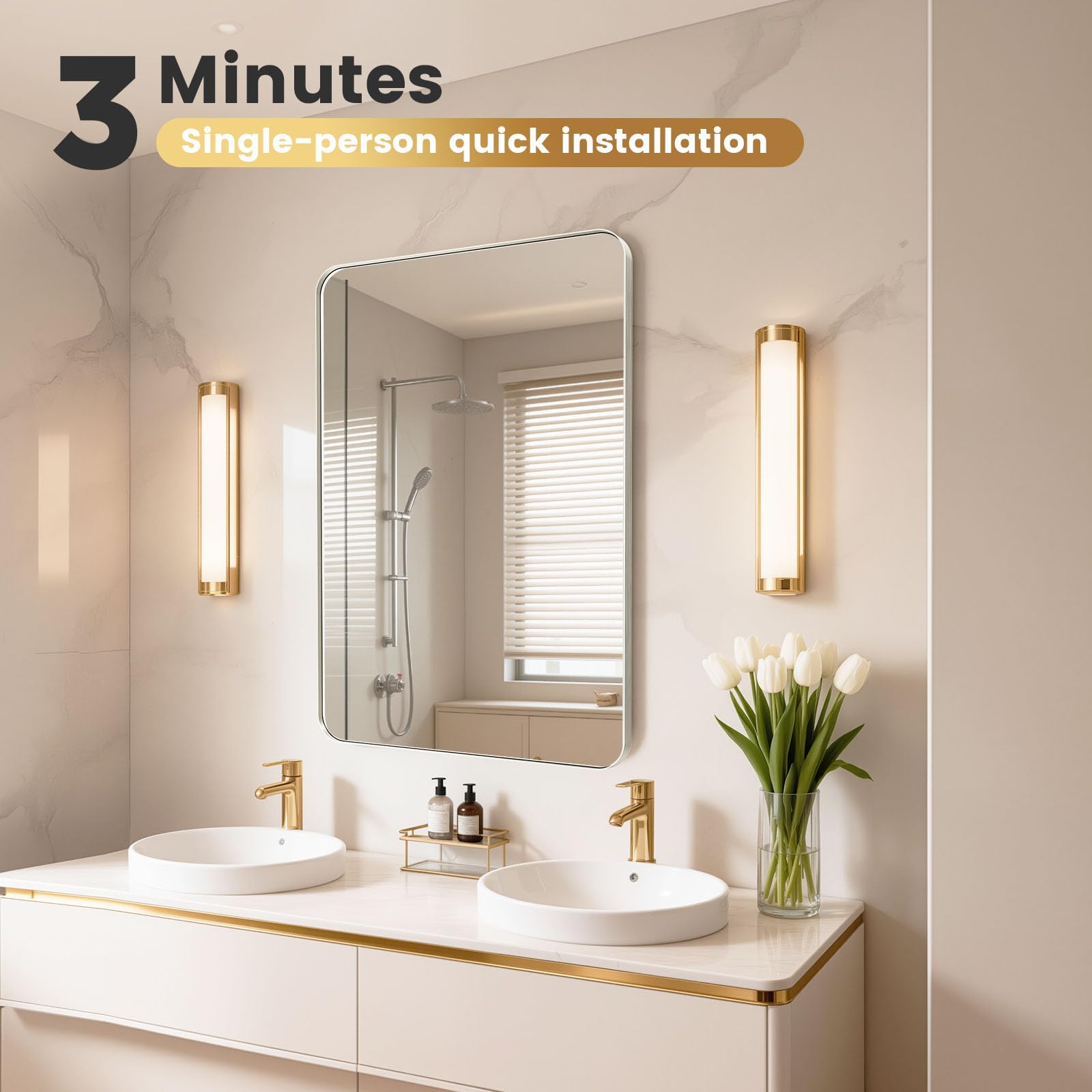 Aoibox LABU6QIH Framed-Bath-Mirrors - View #4