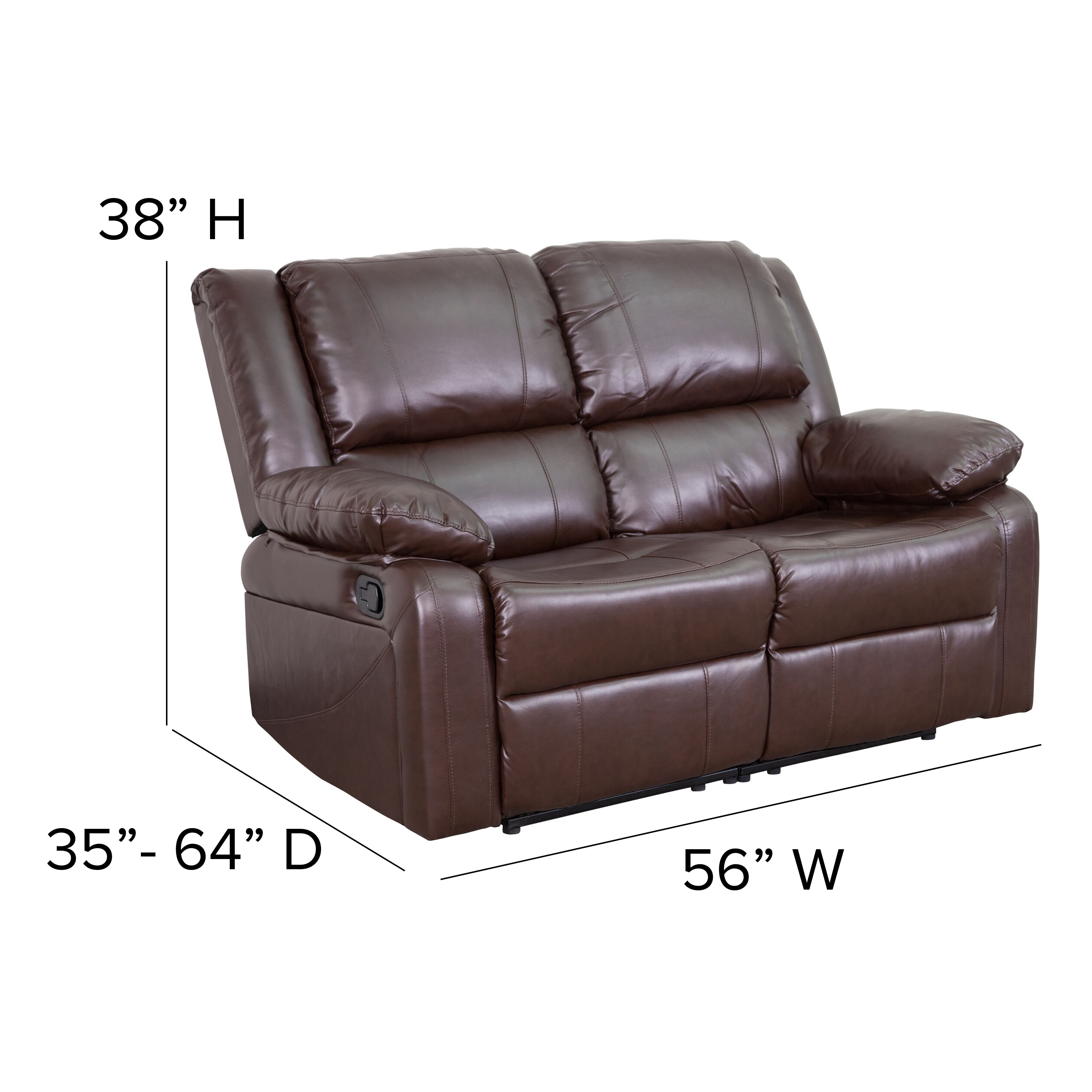 Faux Leather Reclining Loveseat, Faux Leather Love Seat
