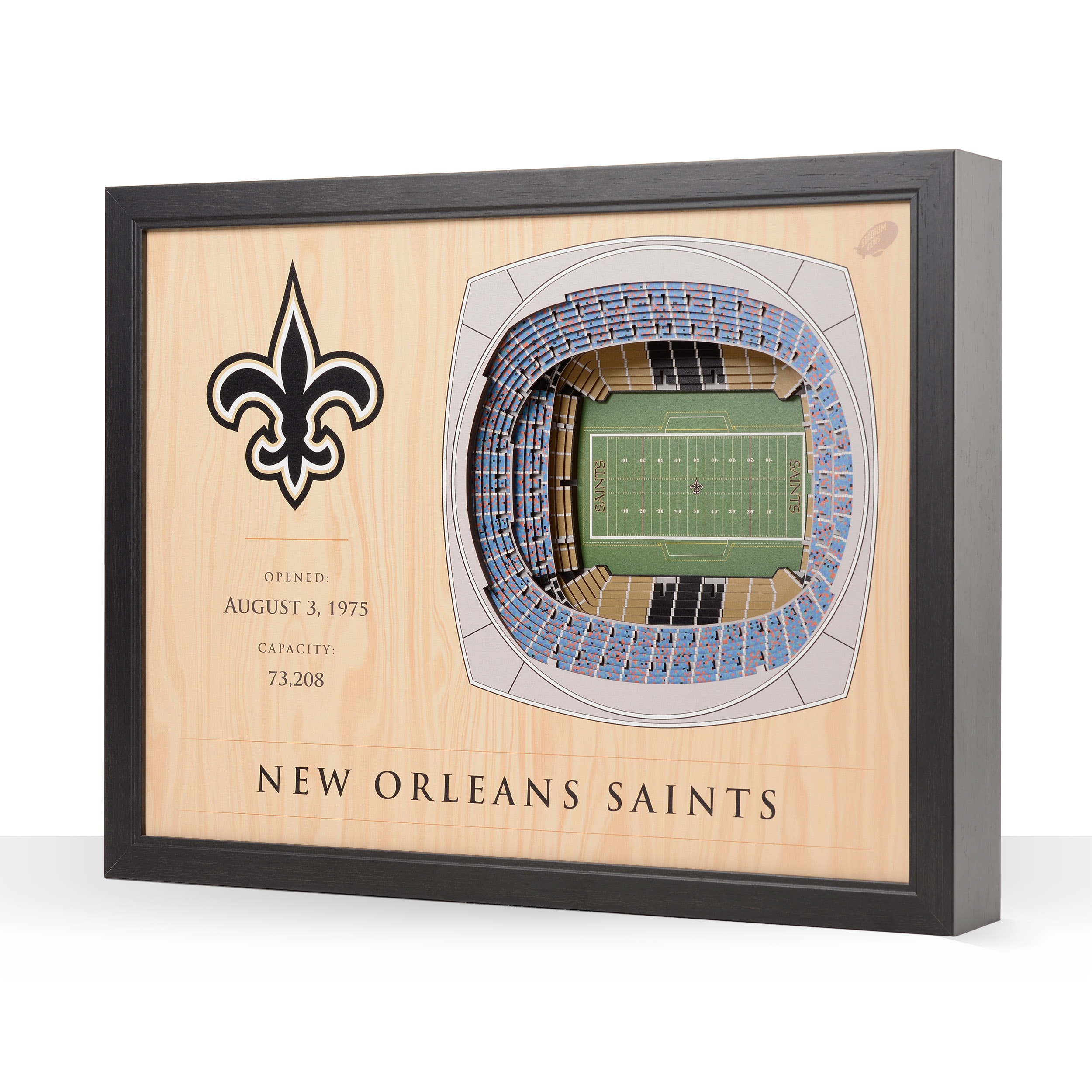 New Orleans Saints NFL StadiumView Layered Wood Christmas Ornament