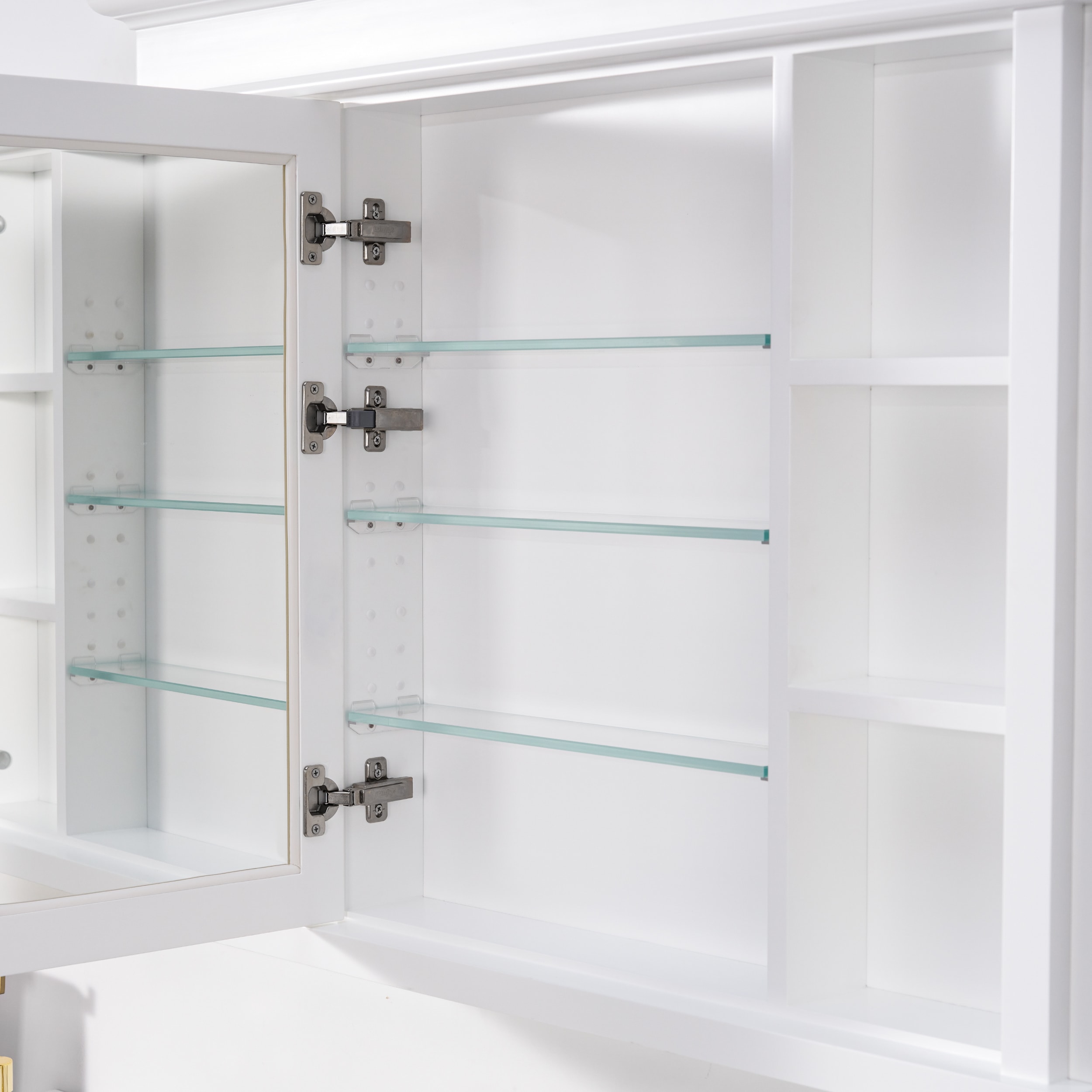 Forclover Solid Wood 40-in x 32-in Recessed Mount White