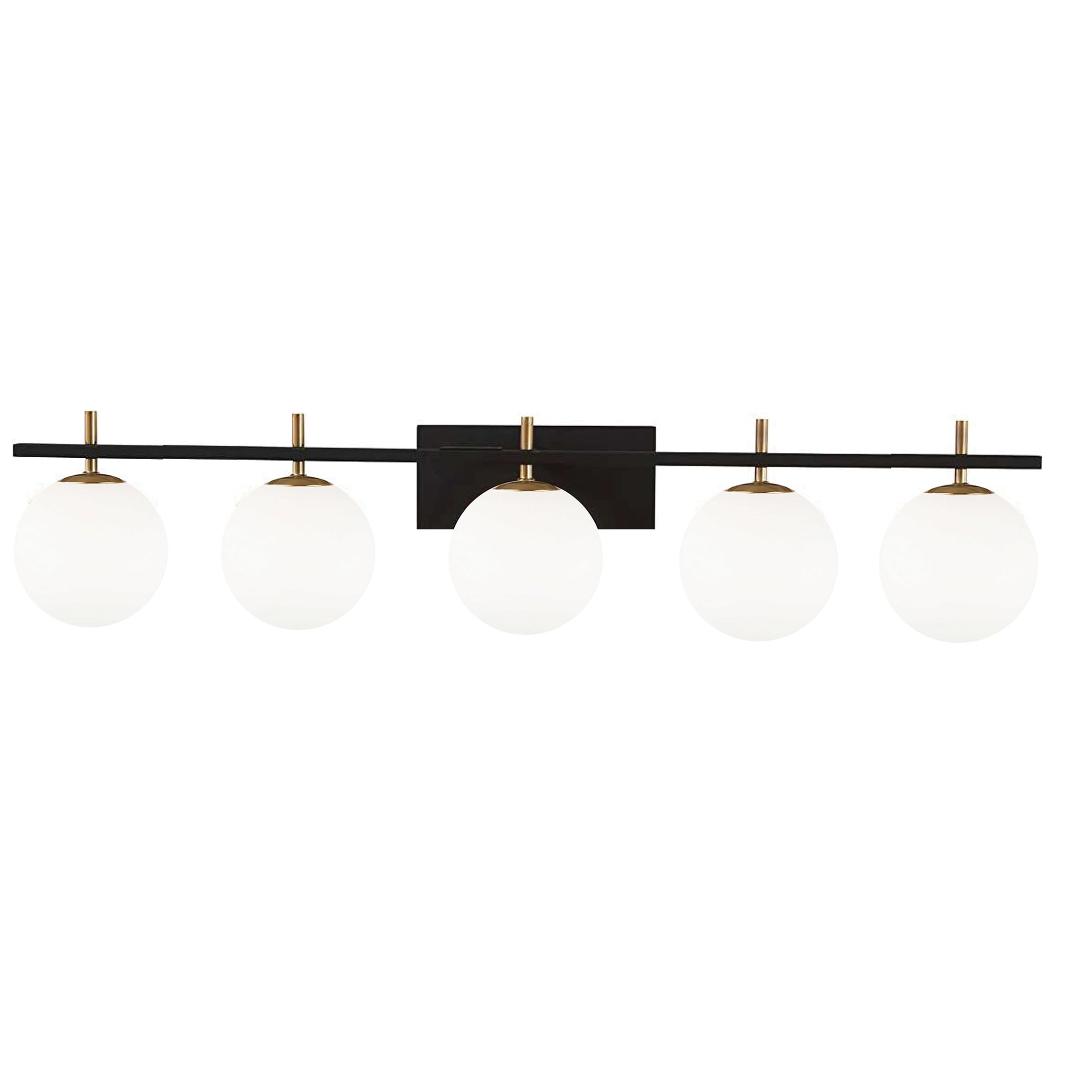 Dainolite VAD-415W-MB-AGB Vivaldi 41.25-in 5 -Light Matte Brass Transitional Vanity light