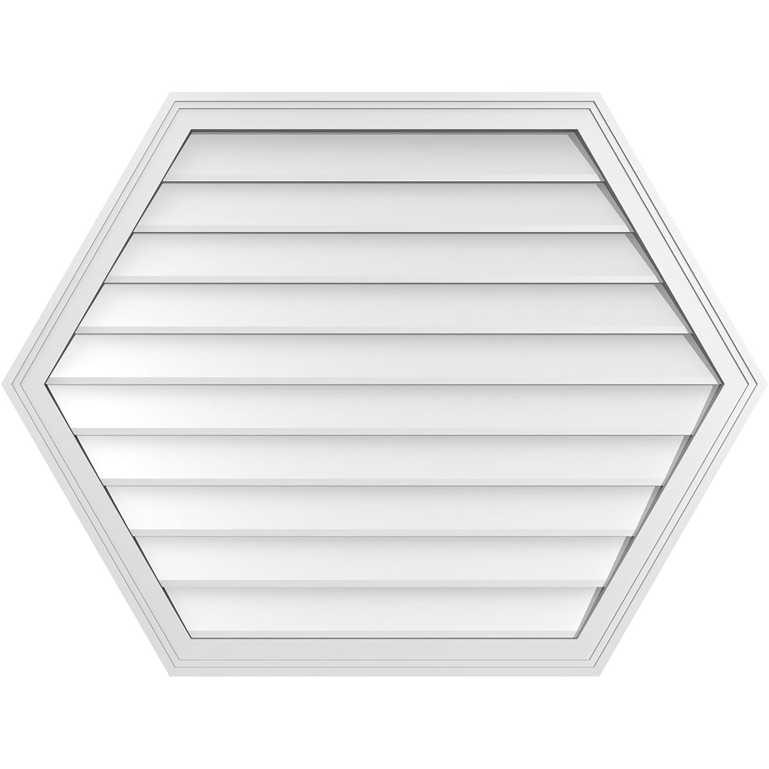 Ekena Millwork GVPHP42X3202SN 42-Inches x 32-Inches Off-white Peaked PVC Gable Louver Vent