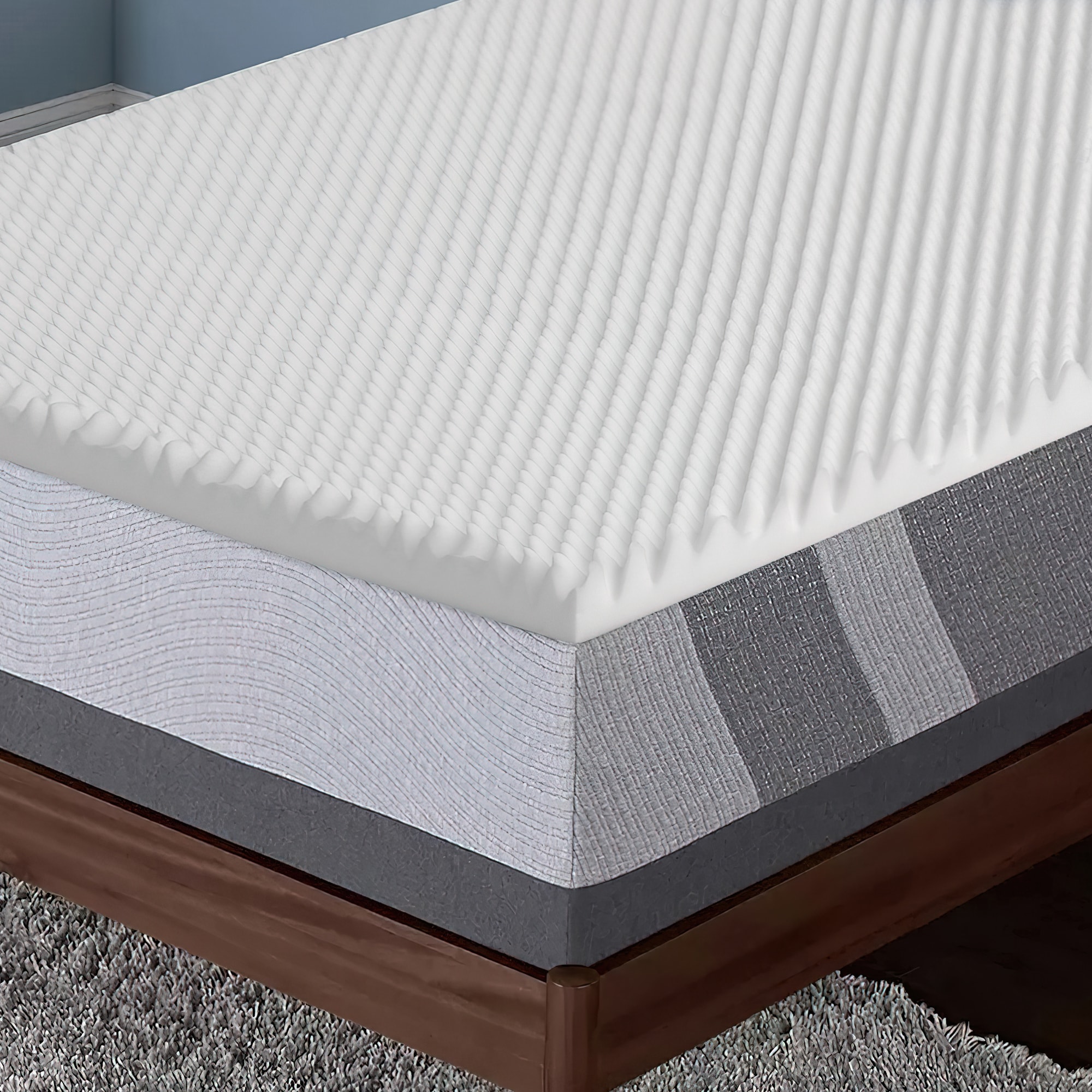 Greaton Breathable 1-inch Convoluted Egg Shell Foam Mattress Topper |  Toppers for Mattresses Adds Ultimate Comfort, Reduces Back Pain, Perfect  Body
