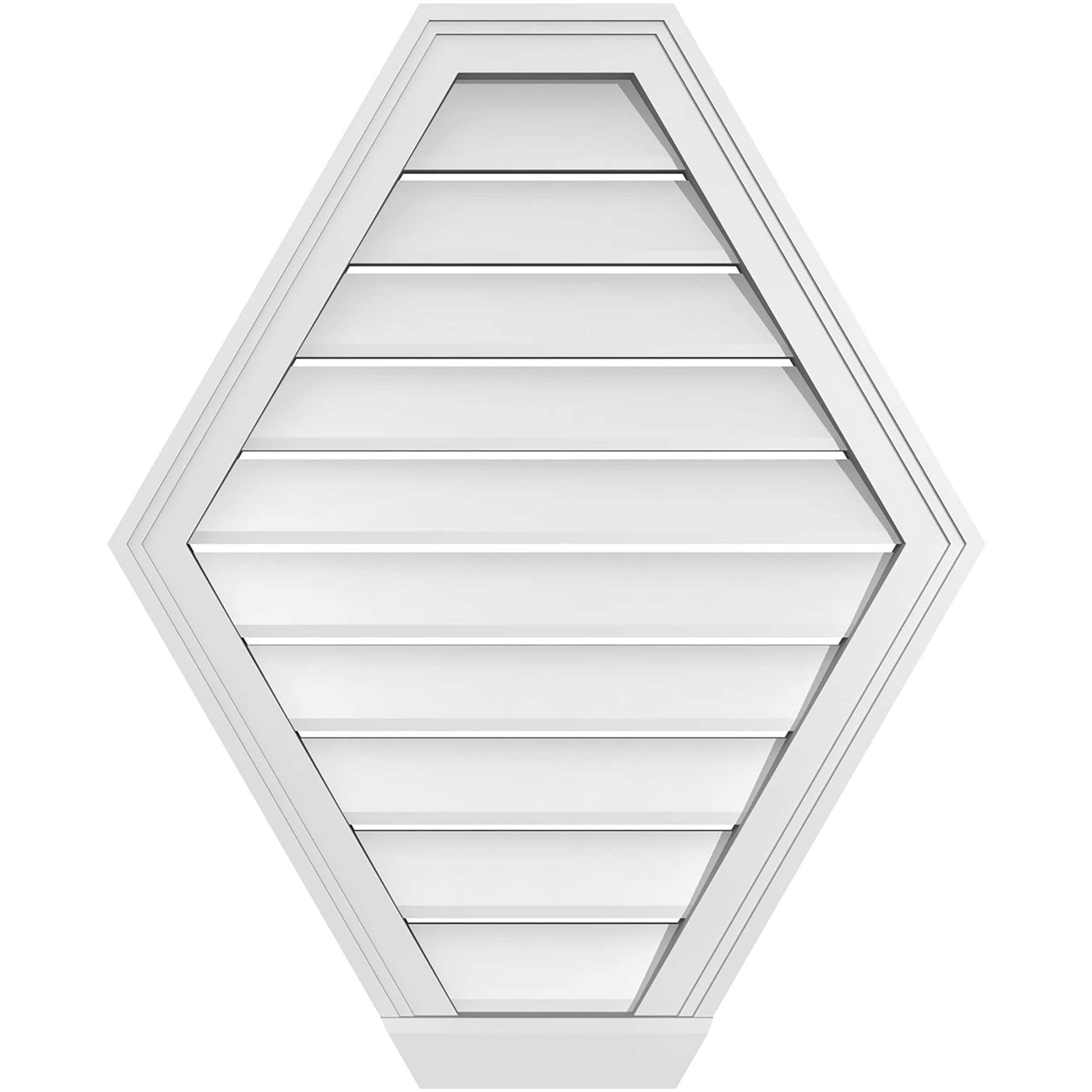 Ekena Millwork GVPHP26X3203SF 26-Inches x 32-Inches Off-white Peaked PVC Gable Louver Vent