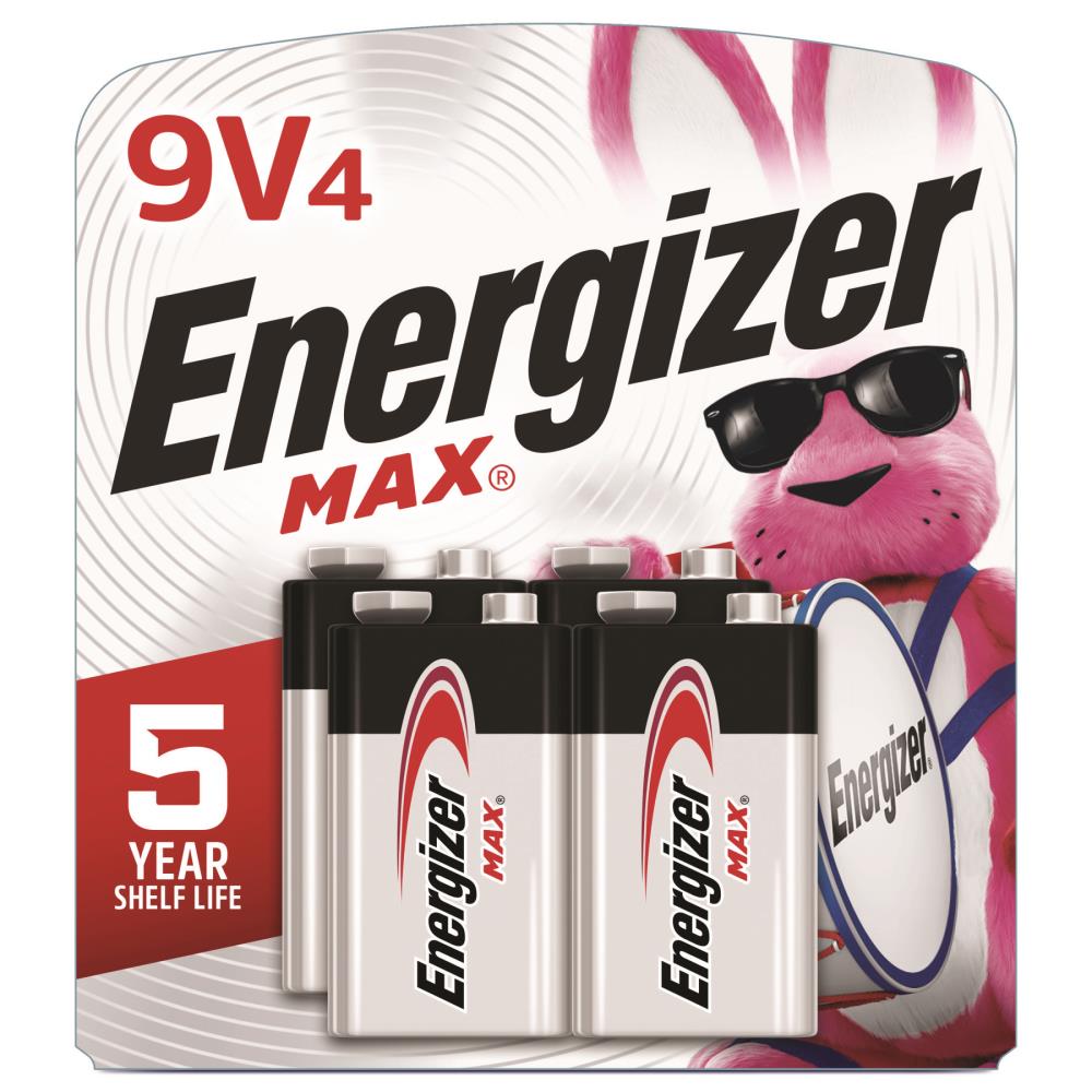 Energizer Max 4-pk 9V / 9 Volt Alkaline Batteries, Long Lasting