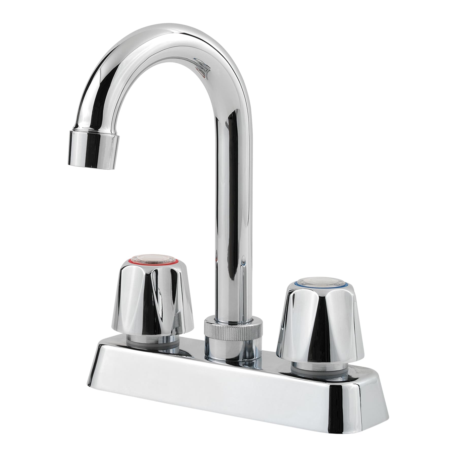 Pfister Pfirst Series Polished Chrome Double Handle Deck-mount Bar and Prep Kitchen Faucet (Includes Deck Plate)