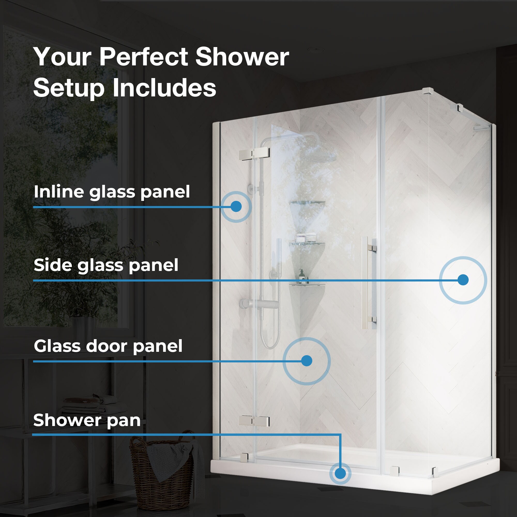 OVE Decors 15SKS-TAMP48-SAT Alcove-Shower-Kit - View #15