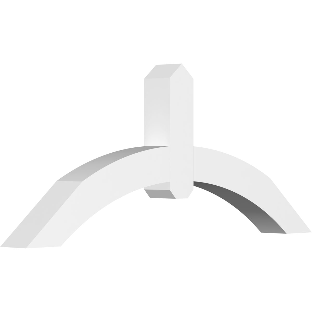 Ekena Millwork GBP048X20X0404ARC00 Archdale White PVC Gable bracket