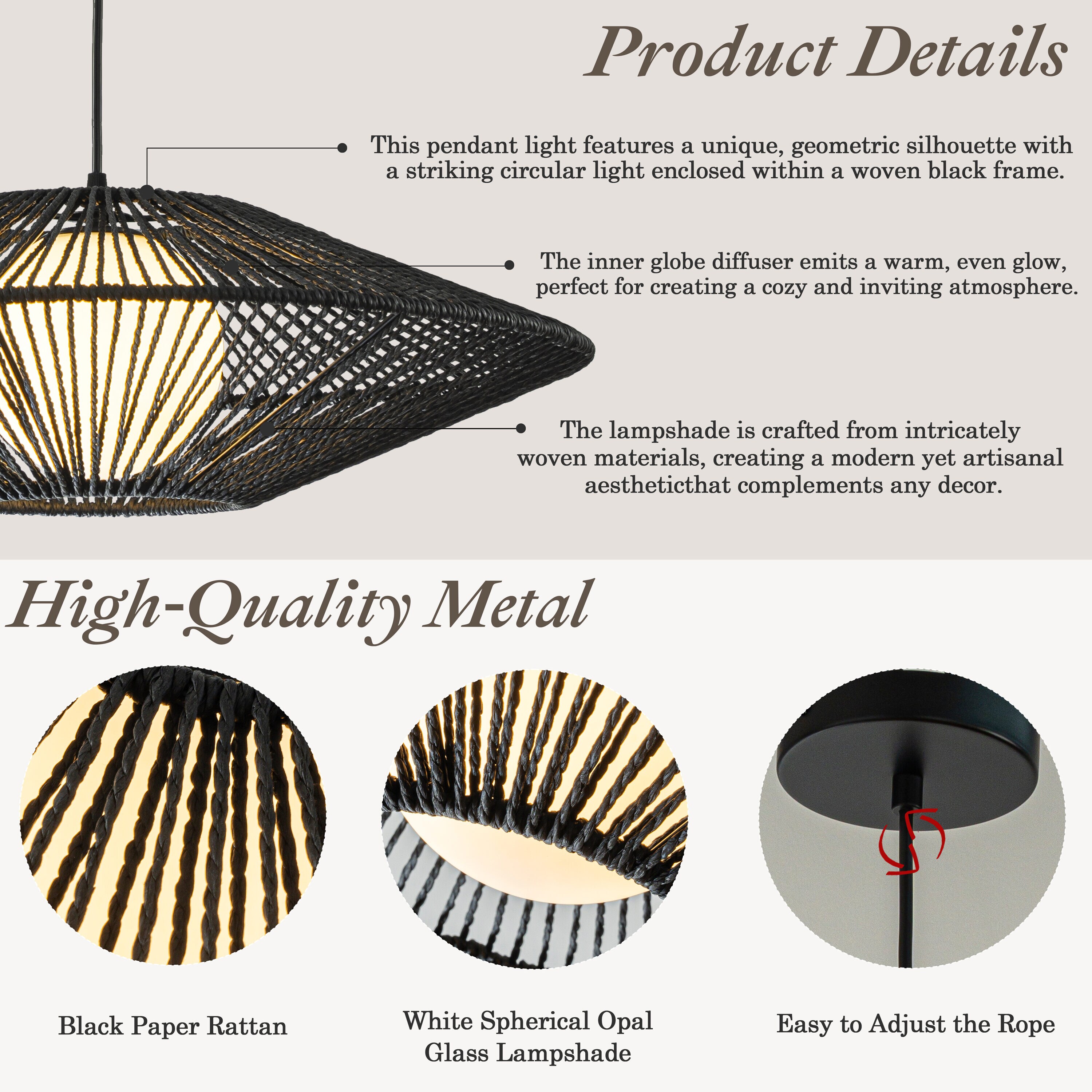 AloaDecor Lighting L7264D58BK12A Pendant-Lights - View #4