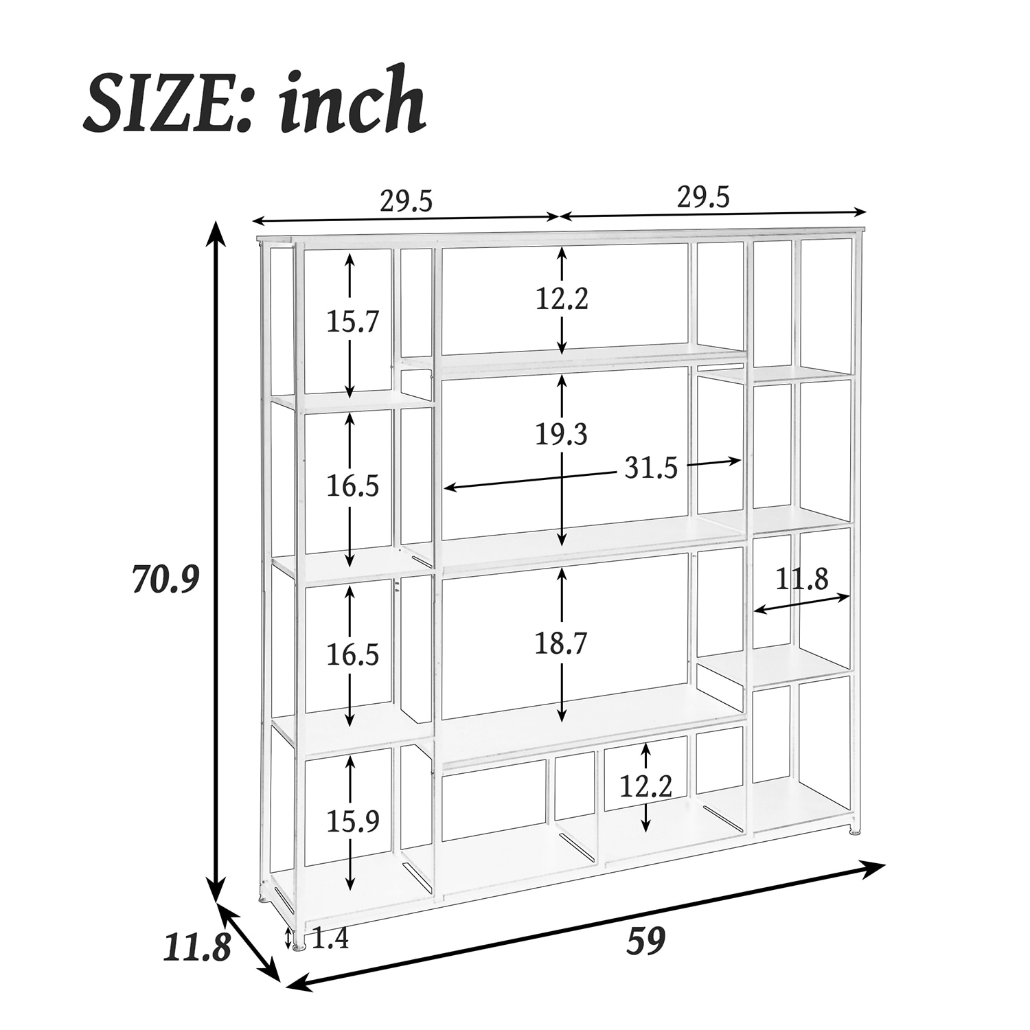Mondawe MA-N25990BW bookcases - View #9