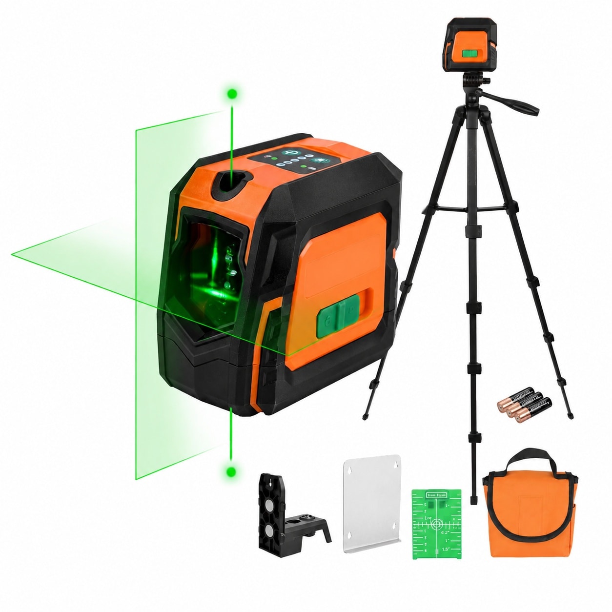 KHKFY  Laser Level with Tripod and Plumb Dots 100 Foot Self Leveling Point Cross Line Laser Leveler Tool Wide Angle Green Laser for Picture