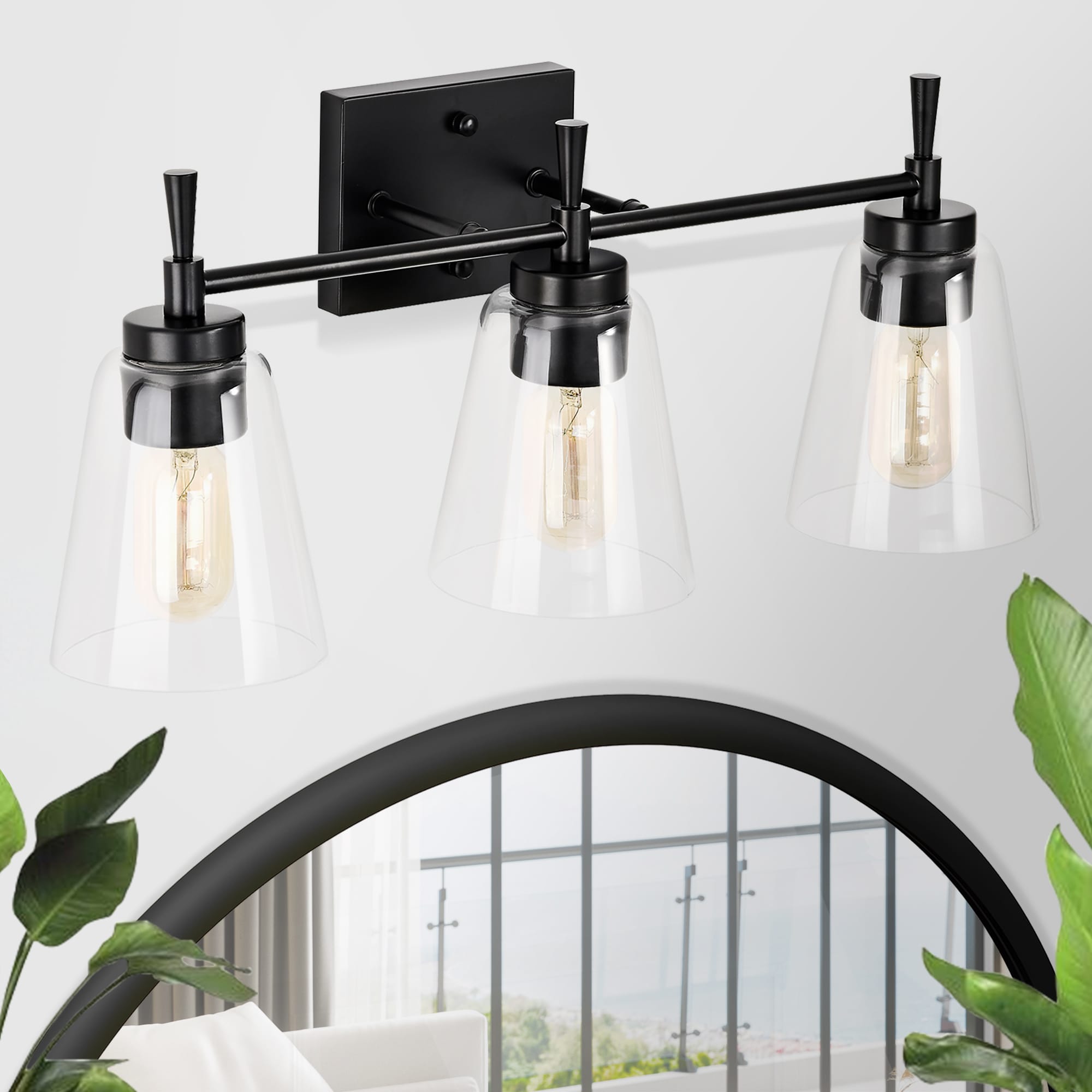 Edvivi EW6875BK Briarwood 21-in 3 -Light Matte Black Modern/contemporary Vanity light