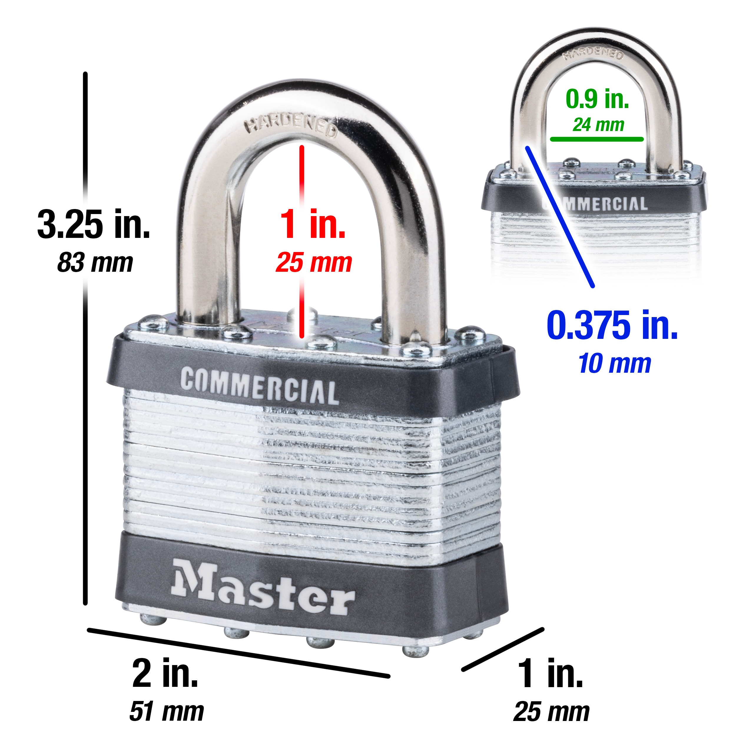Master Lock Zinc 51 mm (2 in) Combination Lock, 25 mm (1 in) shackle 