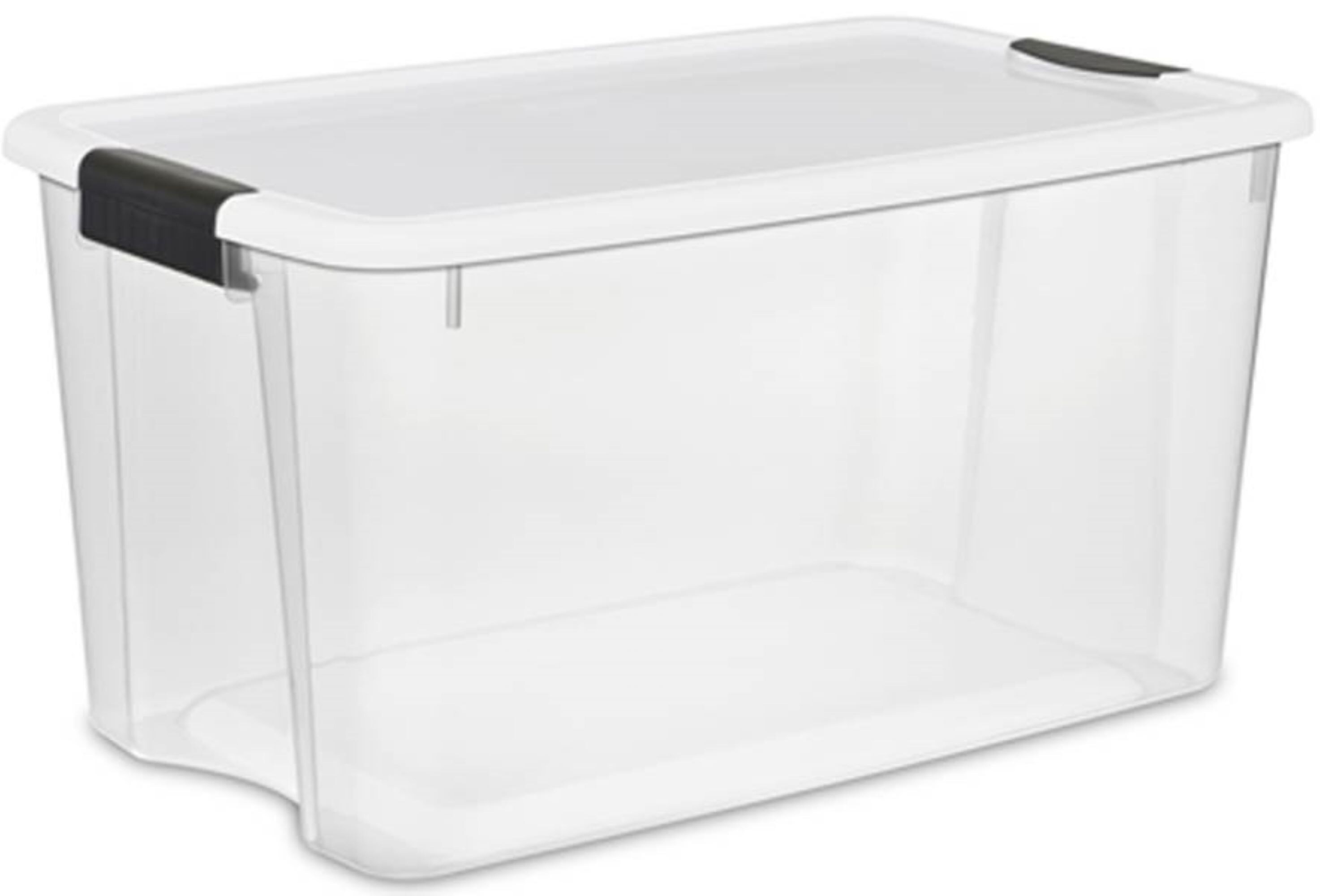 16 Quart Clear Storage Bins, Plastic Tubs with Lids for Storage, 2-Pack