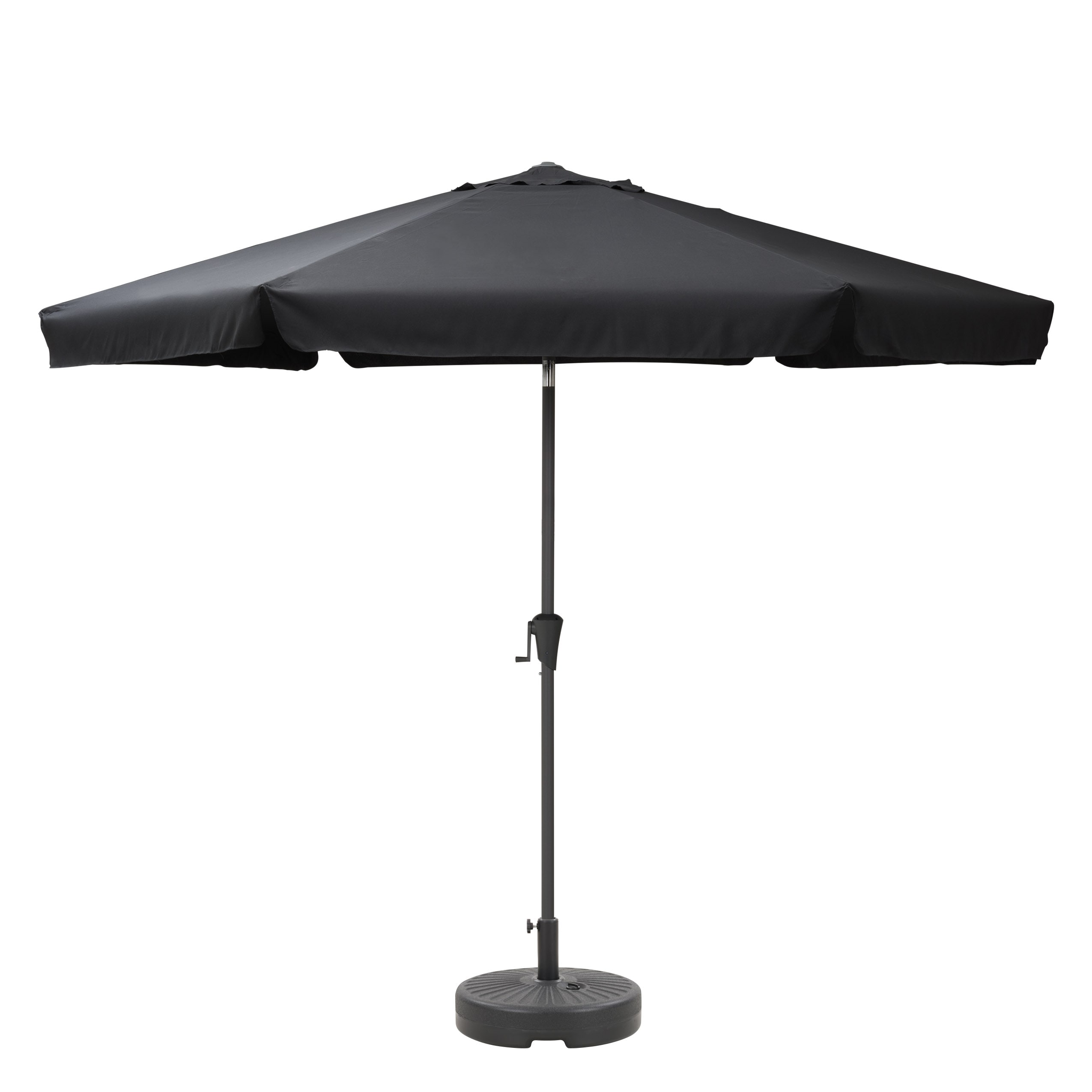 Ondergedompeld Draak Voeding CorLiving 10-ft Solid/Black Push-button Tilt Market Patio Umbrella with  Base in the Patio Umbrellas department at Lowes.com