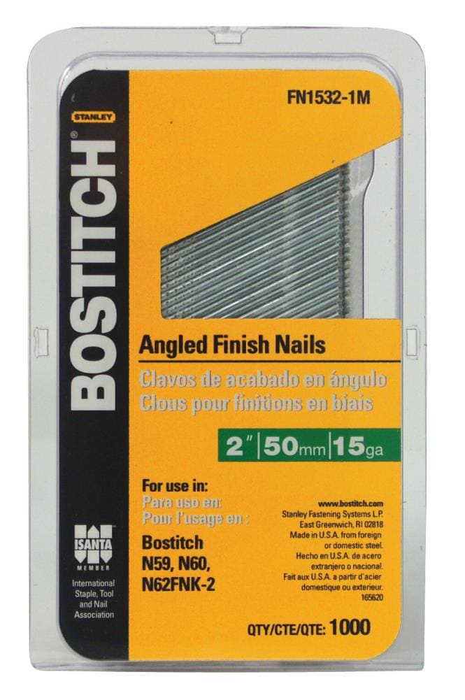 Stanley Bostitch 2 In 15 Gauge Pneumatic Finish Nails 1000 Count In