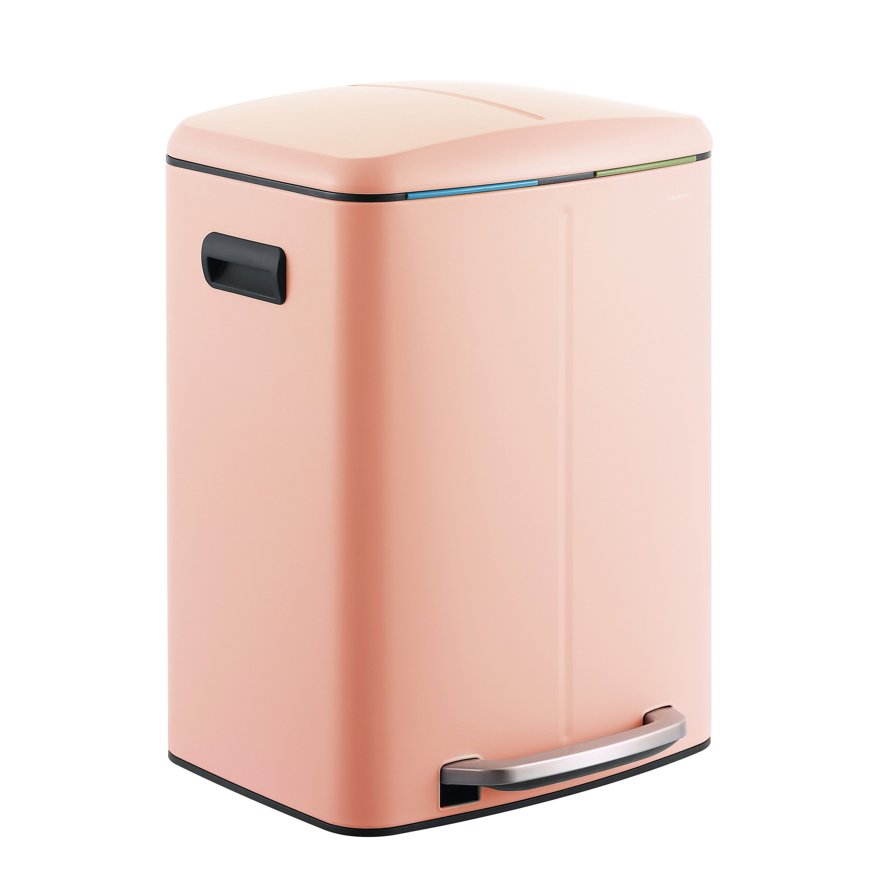 happimess HPM1005G 10.6 Gallon Flamingo Pink Metal Indoor Kitchen Step Trash Can