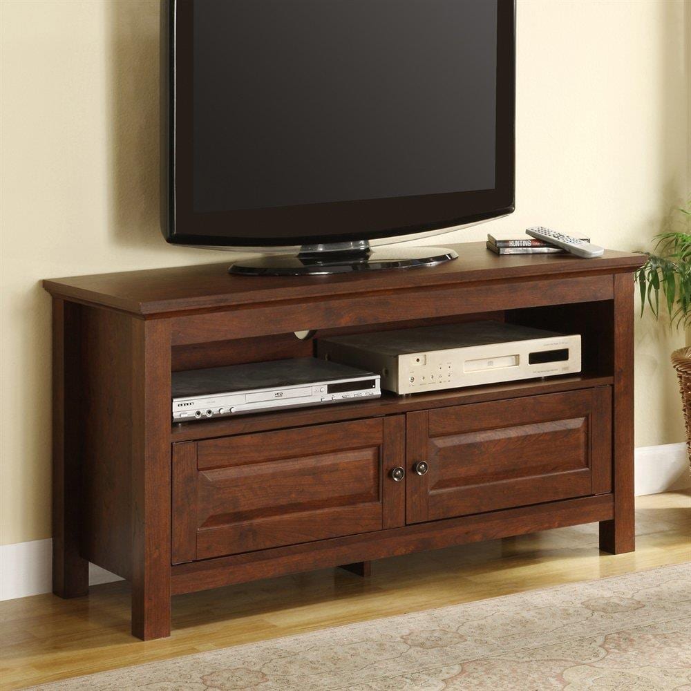 Walker Edison Traditional Brown TV Cabinet (Accommodates TVs up to 50 ...