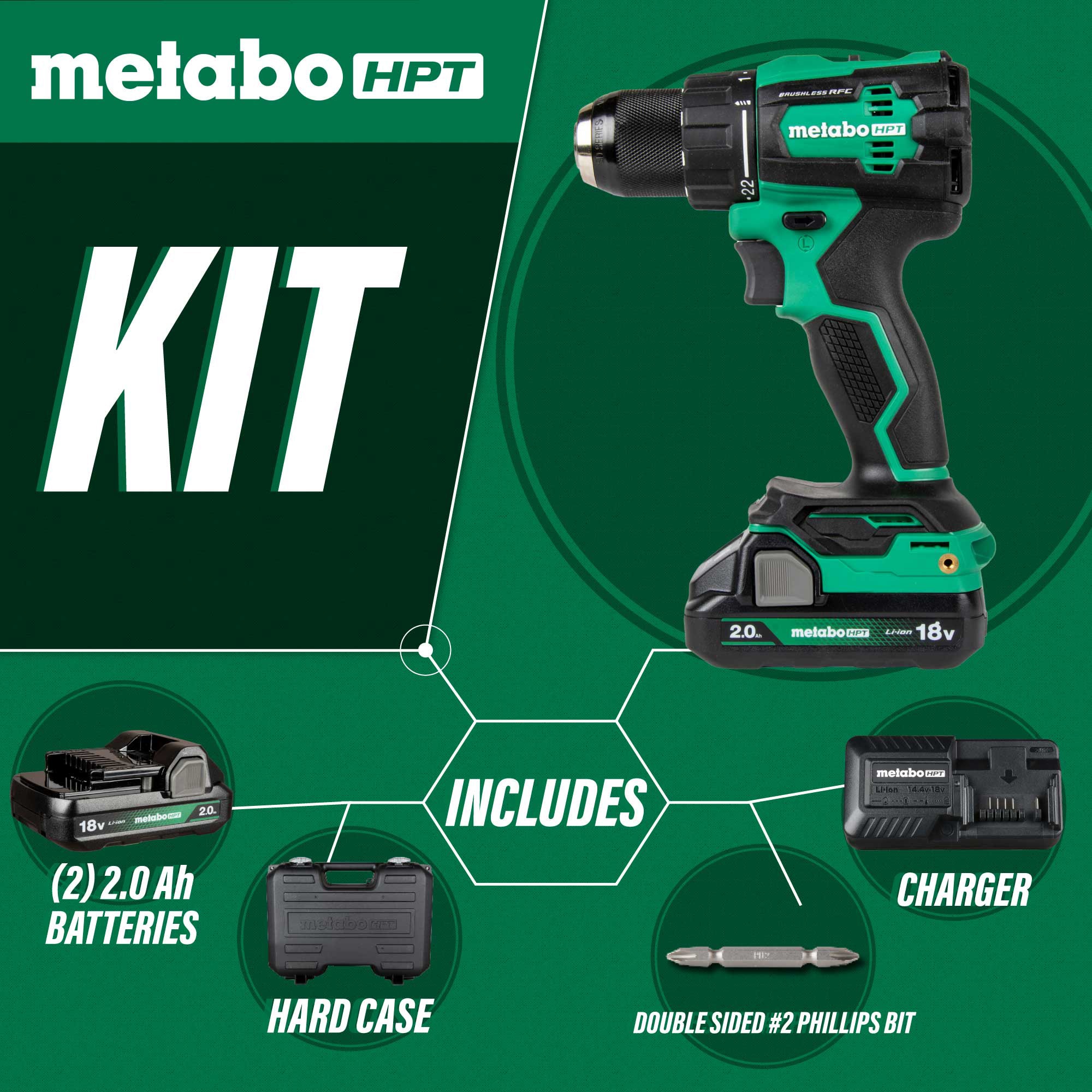 Metabo HPT 18 volt 1 2 in Keyless Brushless Cordless Drill 2