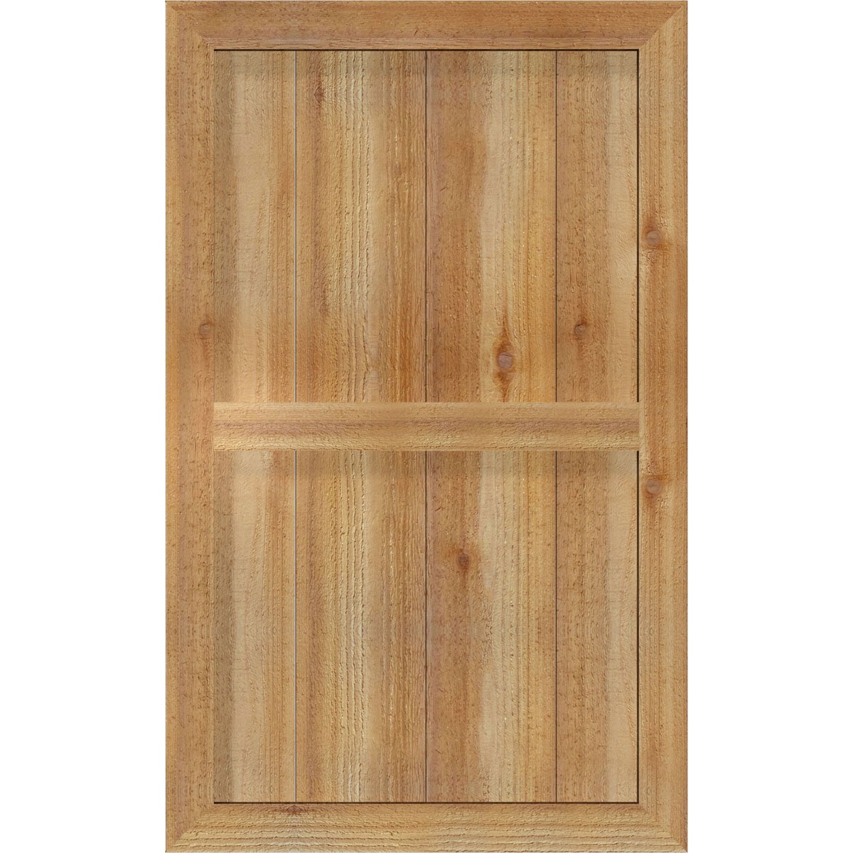Ekena Millwork RBF06S21X035RWR 21.5-in W x 35-in H Unfinished Paintable/Stainable Board and batten Framed Wood Exterior Shutters ( 2 -Pack )
