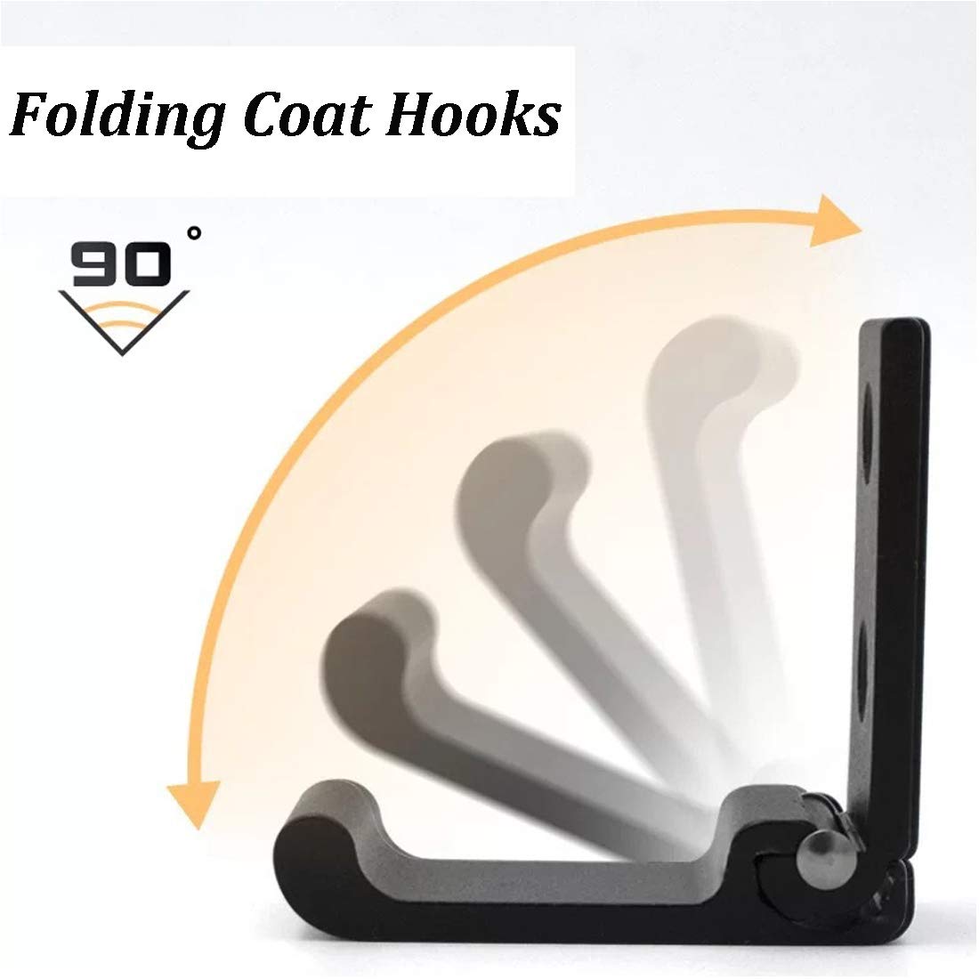 Misopily Folding Coat Hooks Matte Black Wall Mounted Heavy Duty ...