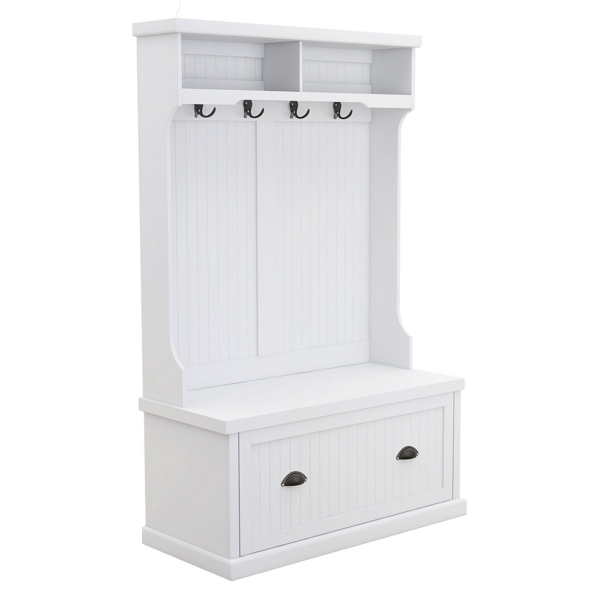 Yiekholo Modern 40.16-in White Wood Hall Tree LL-W-0434AAK at Lowes.com