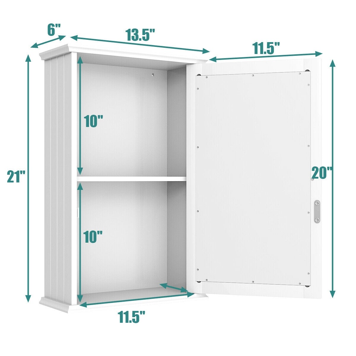 Forclover HYFC-BA846WH Bathroom-Wall-Cabinets - View #8