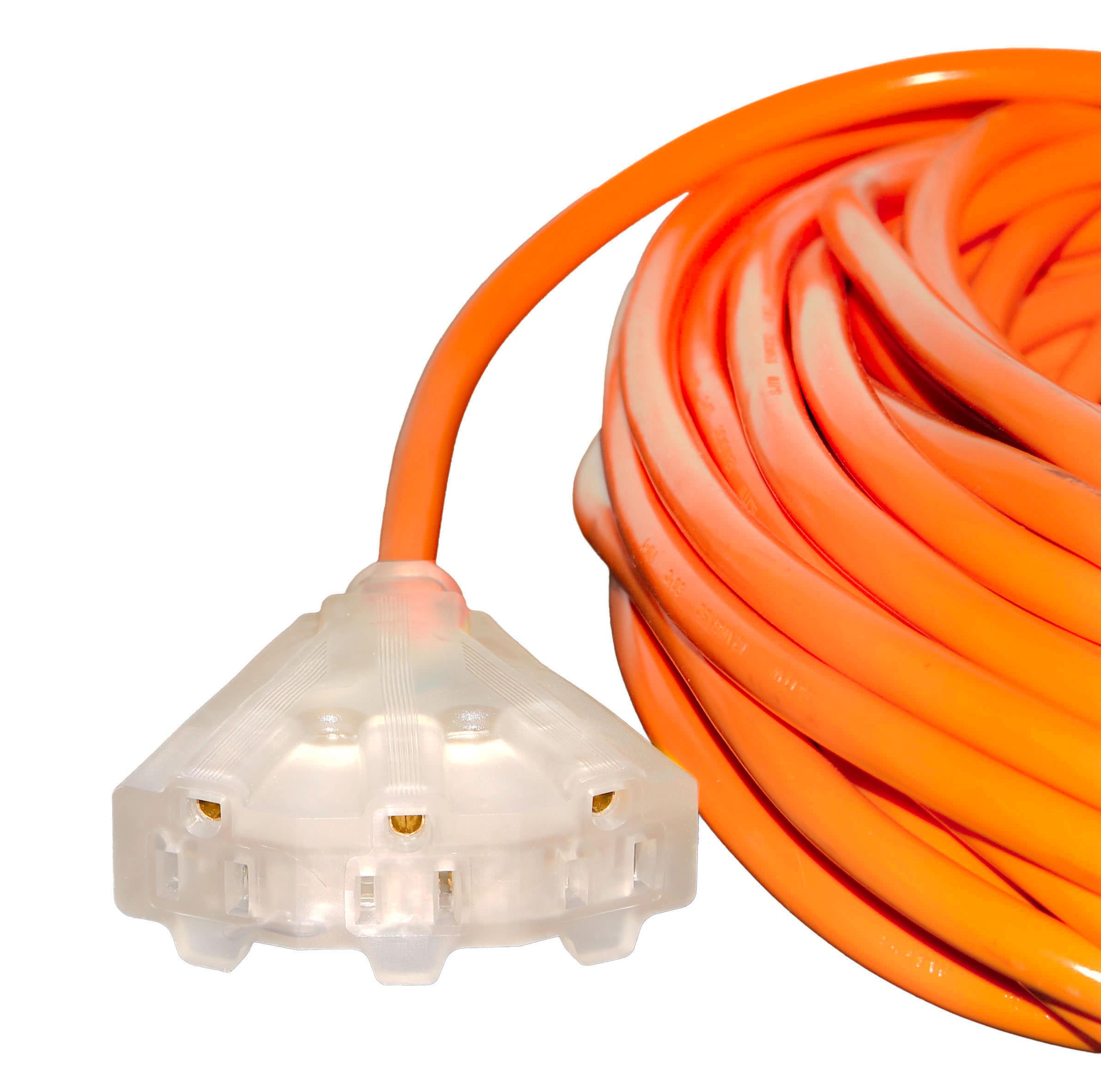 LifeSupplyUSA 100-ft 12 3-Prong Indoor/Outdoor Sjtw Heavy Duty Lighted  Extension Cord in the Extension Cords department at