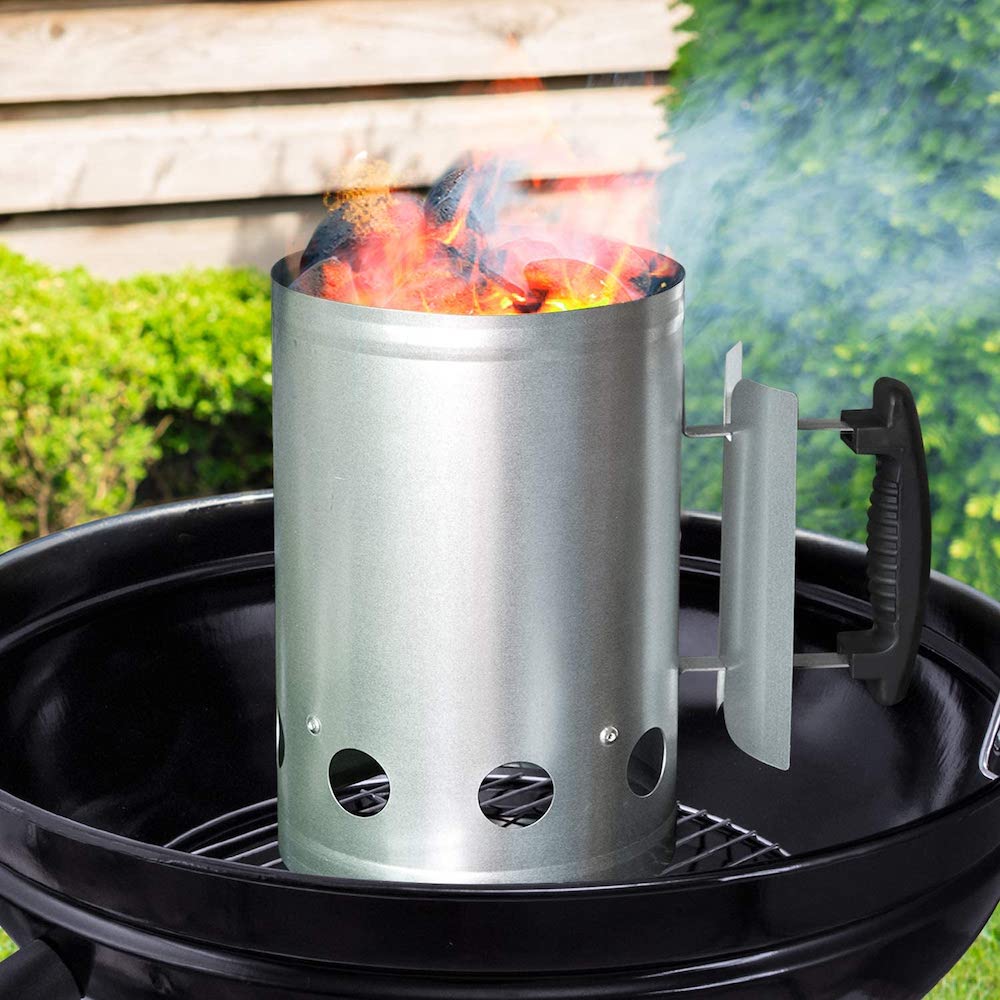 Beau Jardin Charcoal Chimney Starter 15 in W Silver Barrel