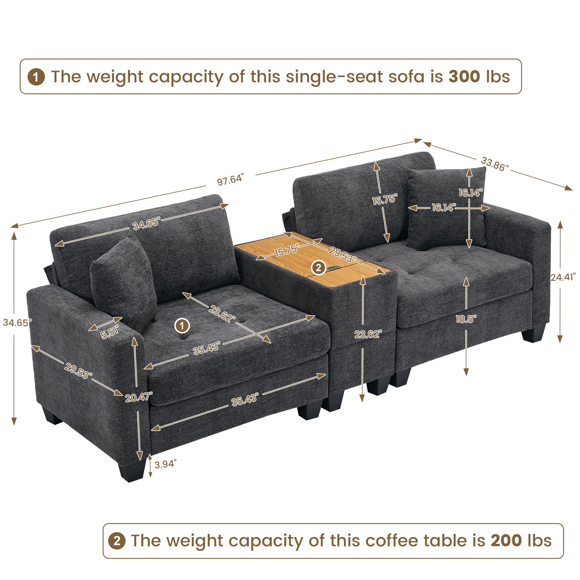 VOUA SAF-HNBYZ-BE Sofas-Loveseats - View #3