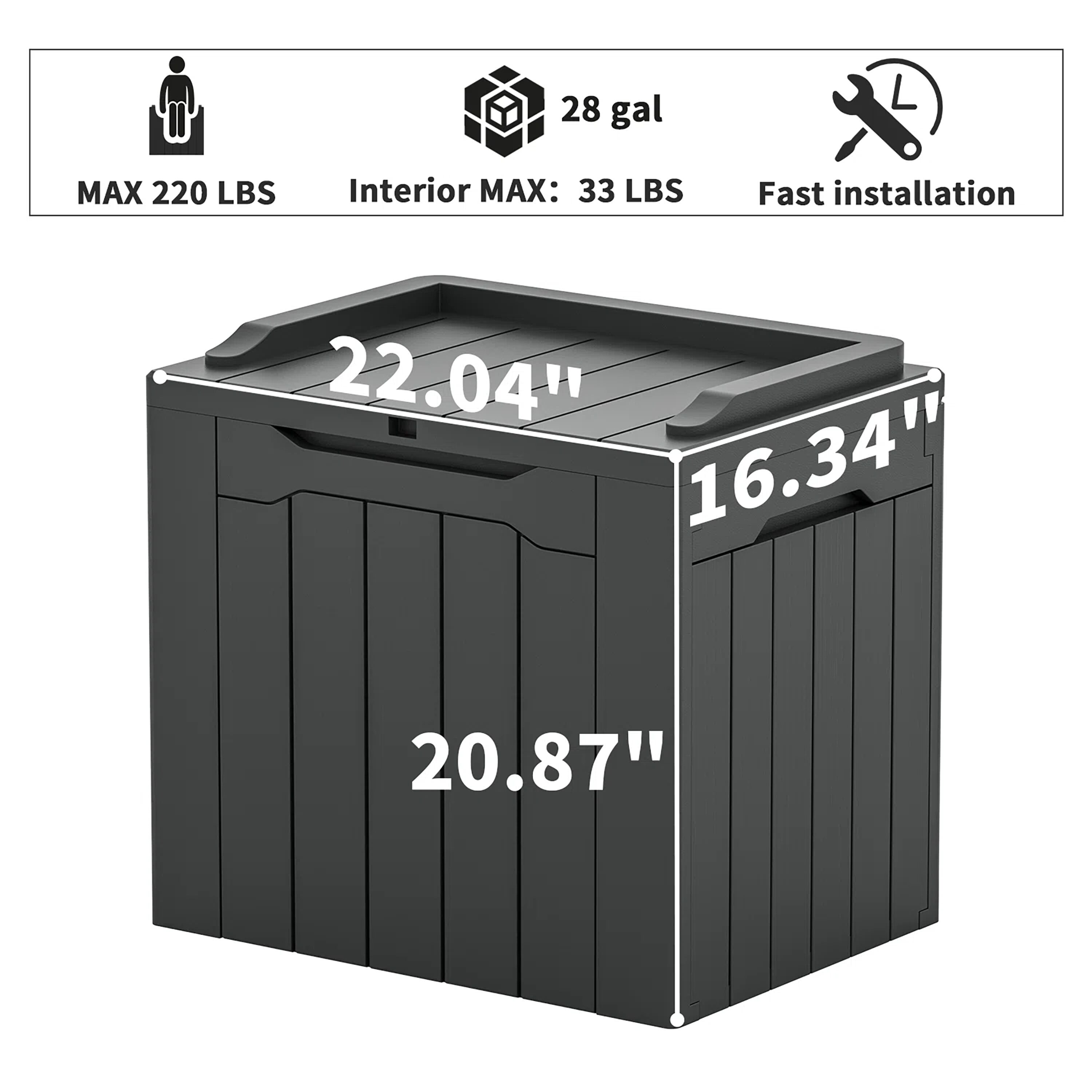 Vineego LS-PSB22-0063-DGY Deck-Boxes - View #7